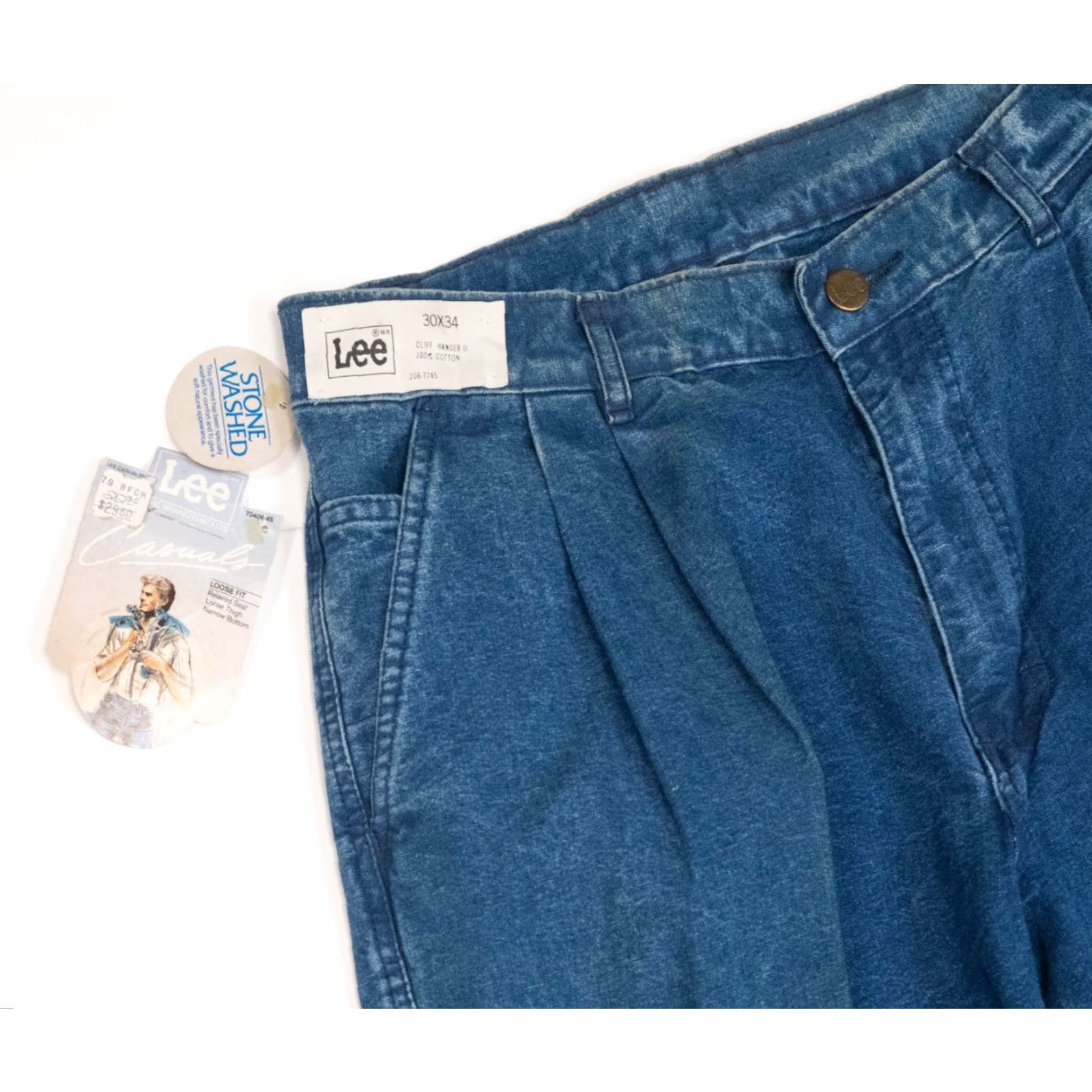 Lee VINTAGE True Lee jeans 30x34 Denim Stone Wash 1980s Deadstock Western 5-Pocket Zip 80s JCPenneys Lee Brand Mens jeans Size US 30 / EU 46 - 5 Thumbnail