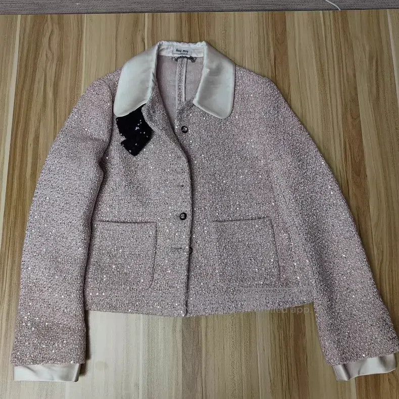 Miu Miu 38 Pink sequined wool suit jacket