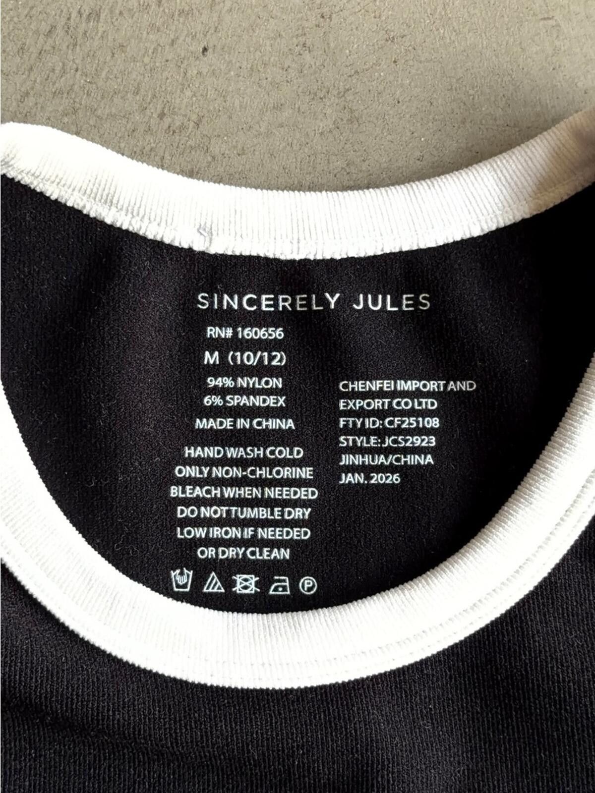 Aritzia Sincerely Jules / Ringer Baby Tee / Black White Size M / US 6-8 / IT 42-44 - 2 Thumbnail