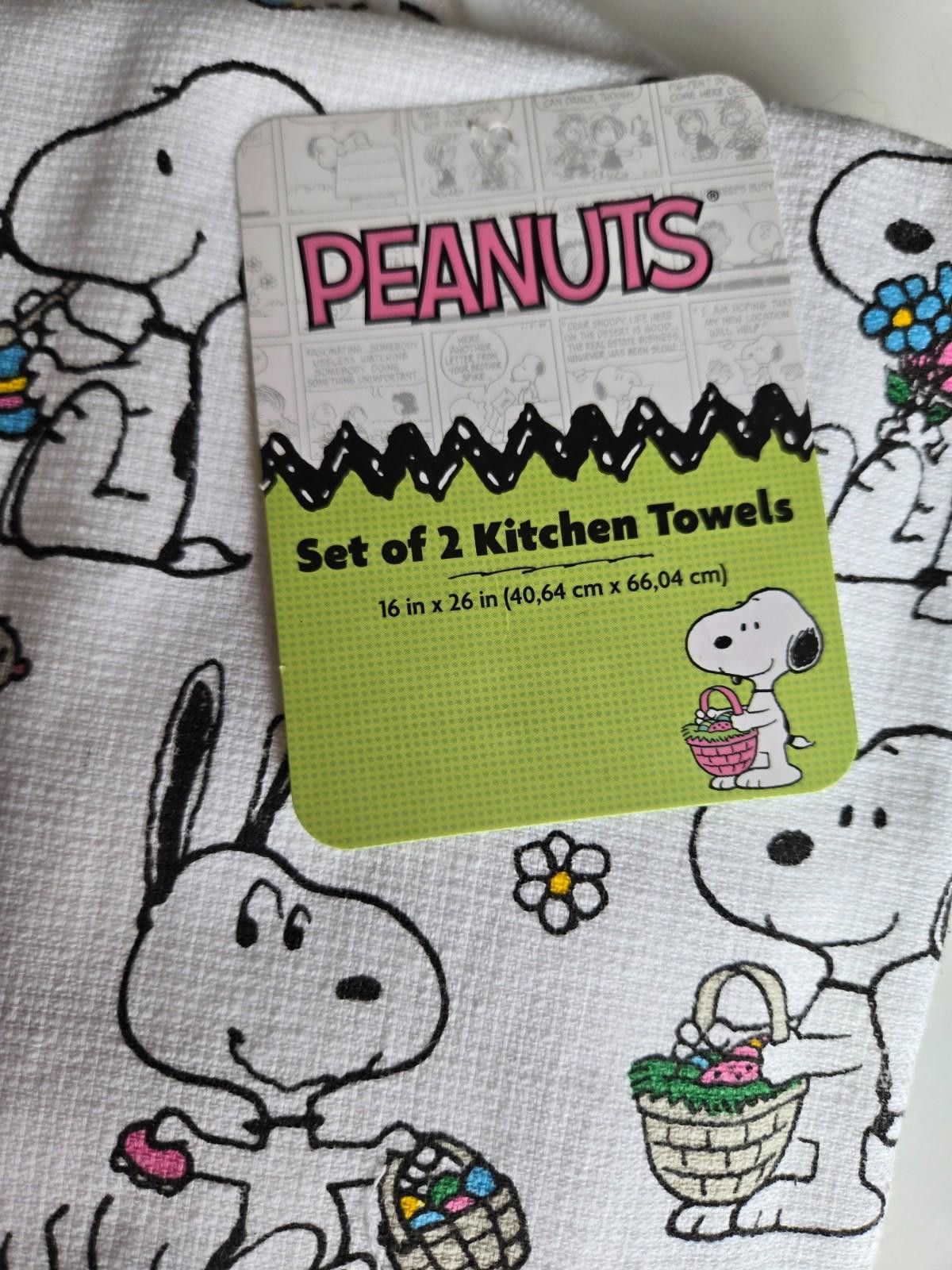 Peanuts Peanuts Snoopy Kitchen Towels Set Bunny Egg Mom Gift NWT Size ONE SIZE - 2 Thumbnail