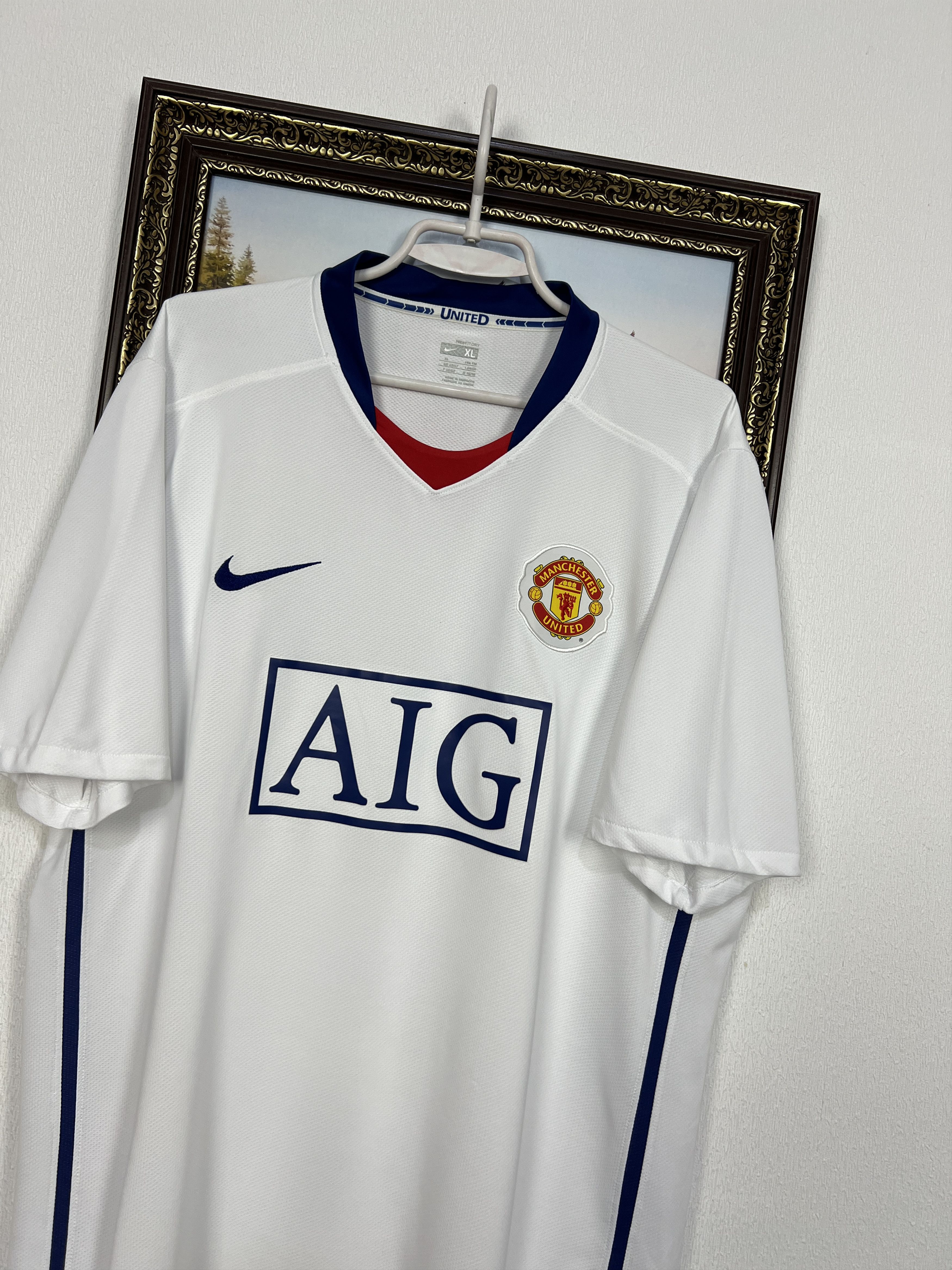 Nike Manchester United Away football shirt 2008 Soccer Nike White Size US XL / EU 56 / 4 - 3 Thumbnail