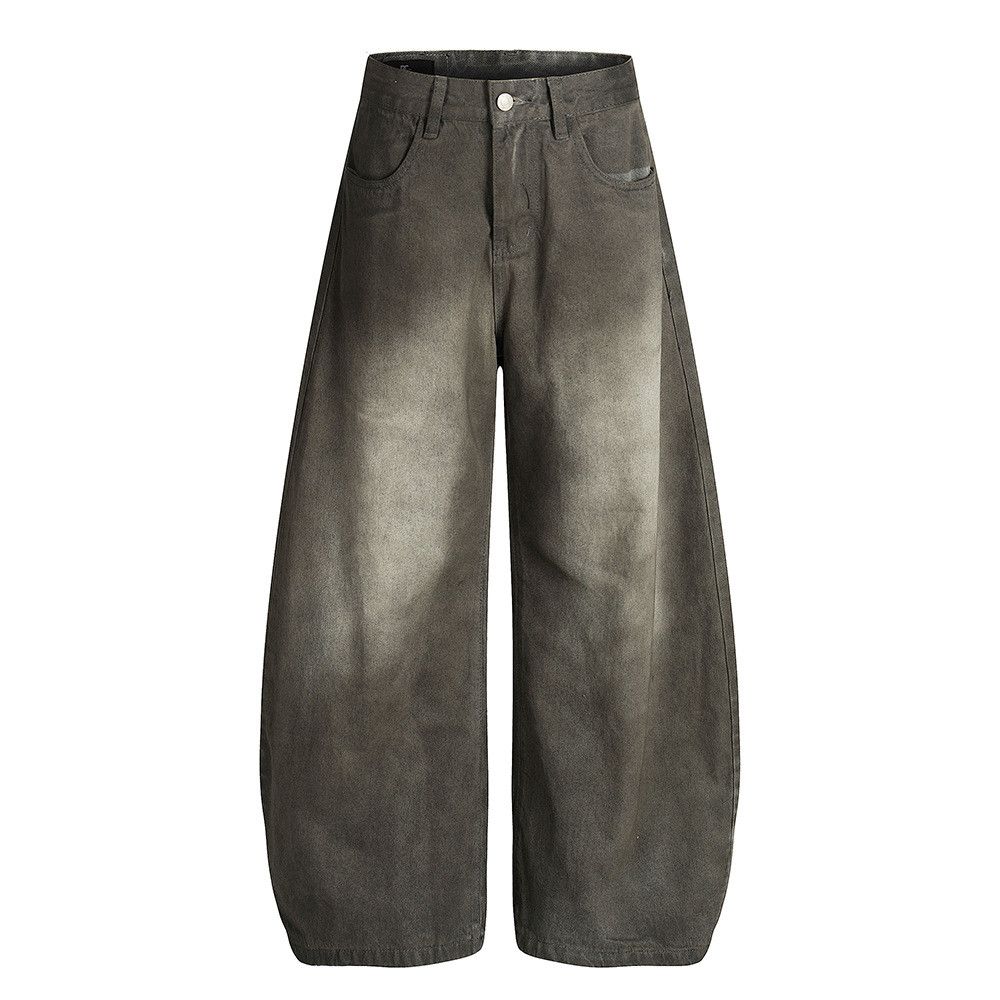 Vintage American retro men's washed distressed straight curved jeans Size US 32 / EU 48 - 1 Thumbnail
