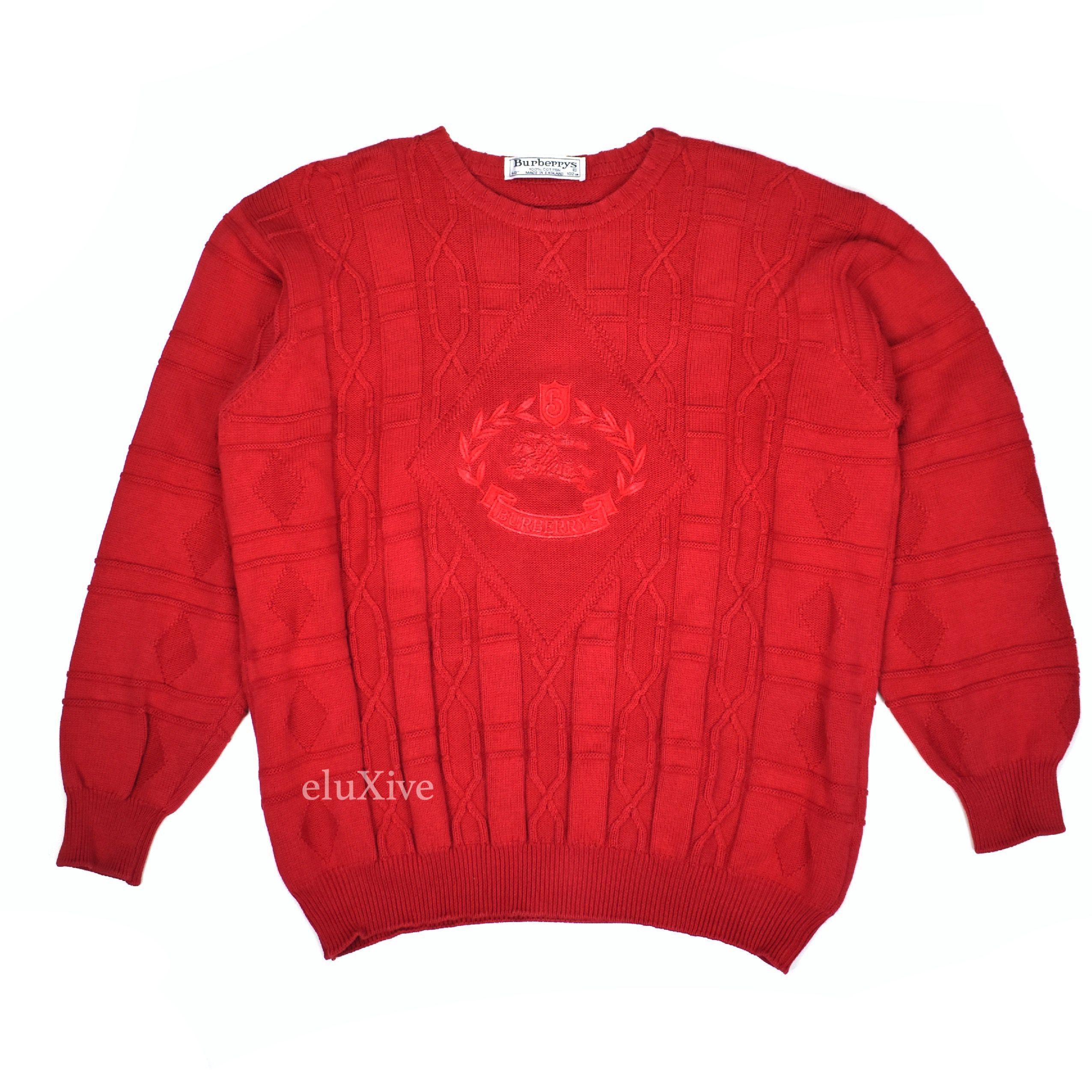 Burberry Burberry Red Vintage Crest Logo Sweater Size US M / EU 48-50 / 2 - 1 Preview