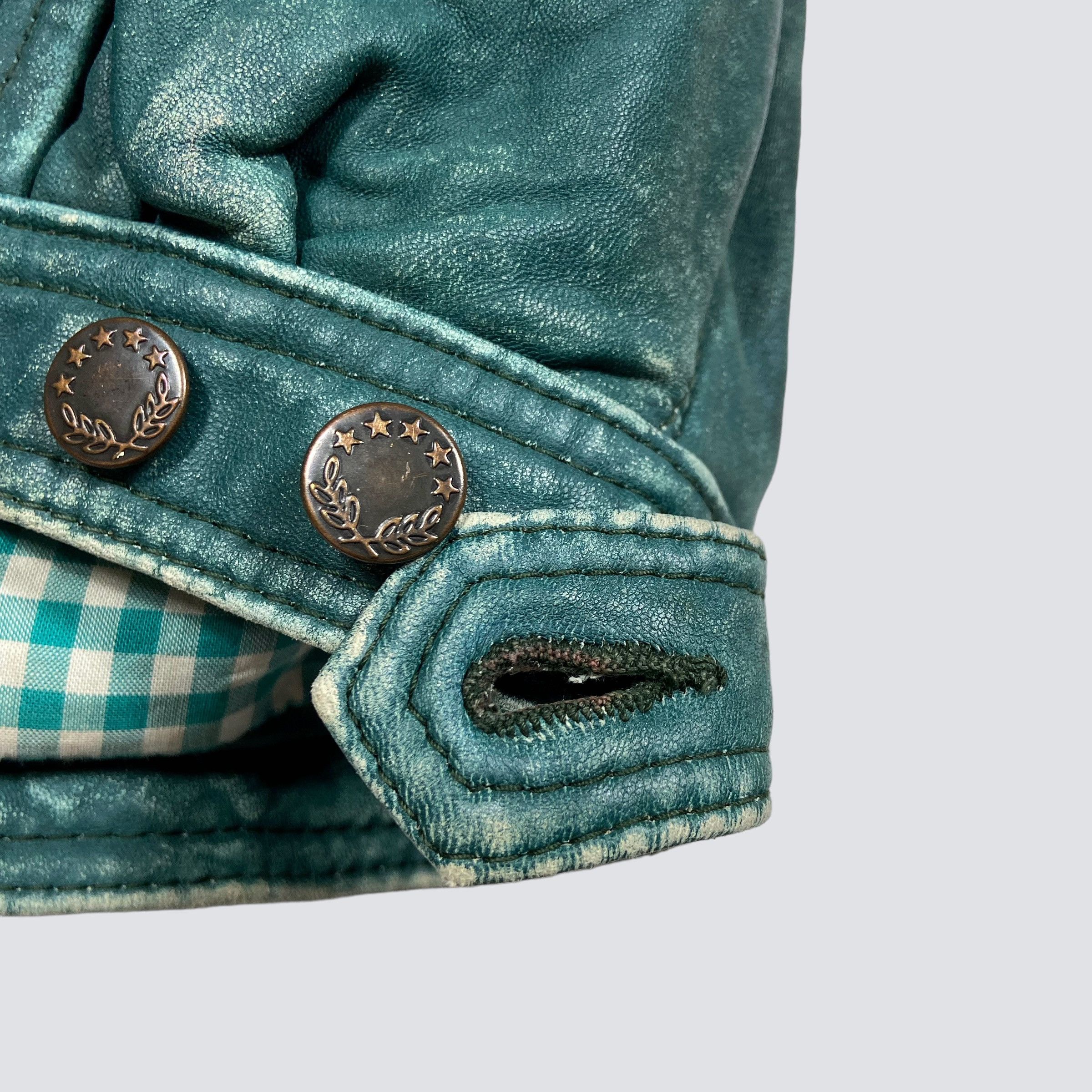 Vintage 1970s RETRO PUNK FADED DISTRESSED LEATHER MINT VEST - № 2109 Size US L / EU 52-54 / 3 - 7 Thumbnail