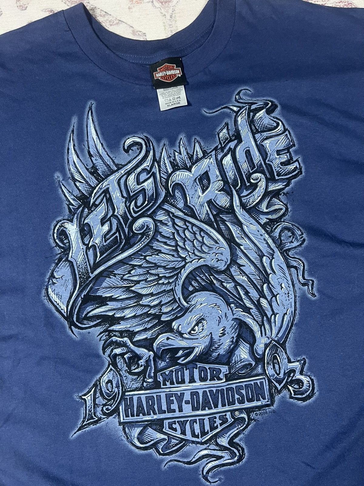 Harley Davidson Vintage Y2K Phantom Harley Davidson Biker Illinois Tee Size US XL / EU 56 / 4 - 2 Thumbnail