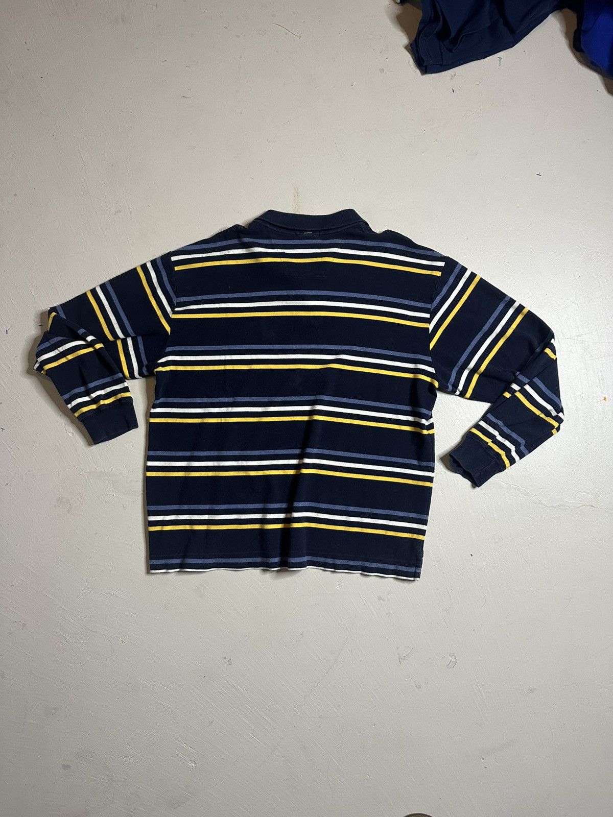 Nautica Vintage Nautica Rugby Style Longsleeve Striped Polo Shirt Size US XL / EU 56 / 4 - 7 Thumbnail