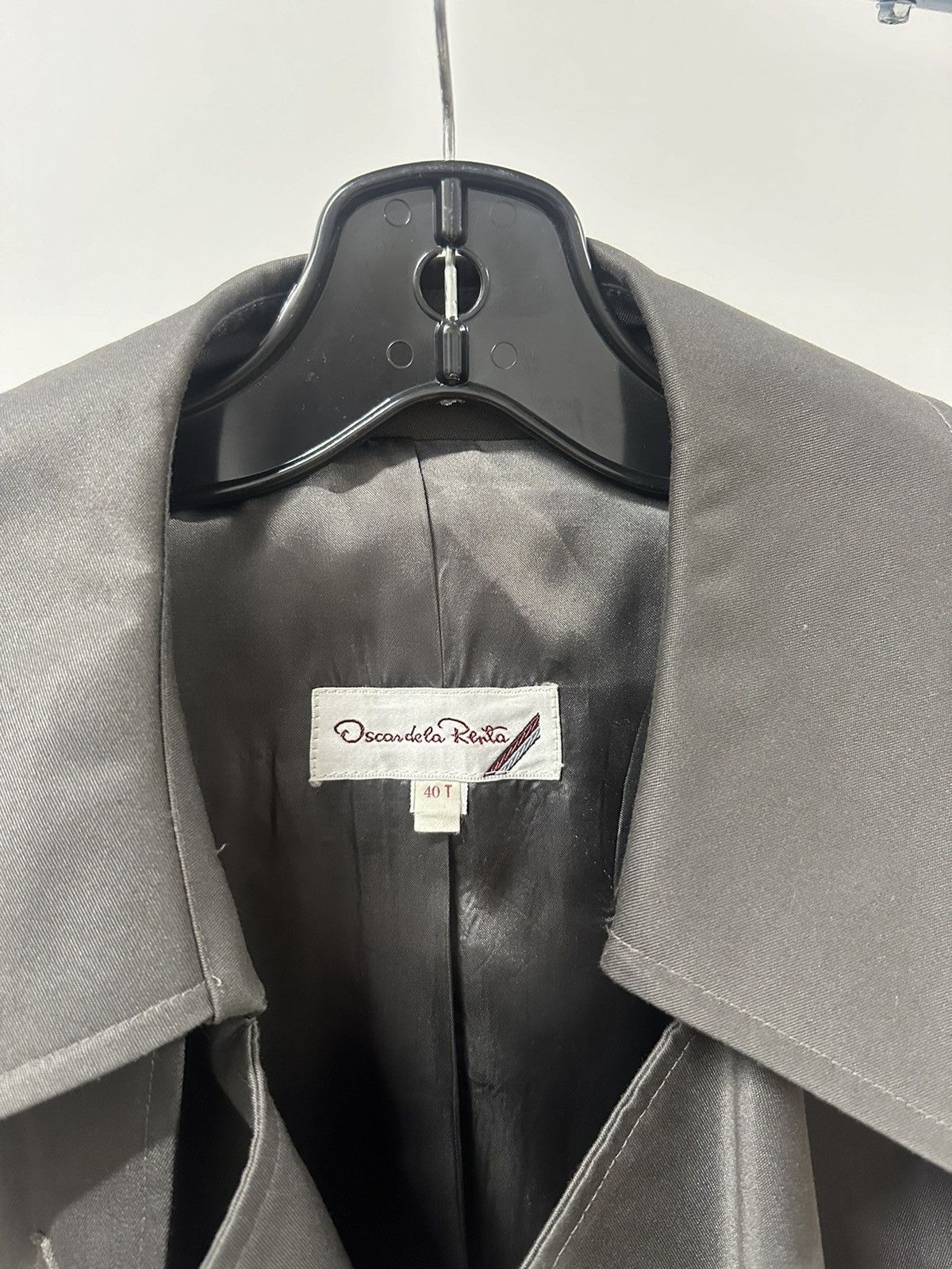 Oscar De La Renta Vintage Oscar De La Renta Grey Trench Coat Jacket Designer Size US M / EU 48-50 / 2 - 2 Thumbnail