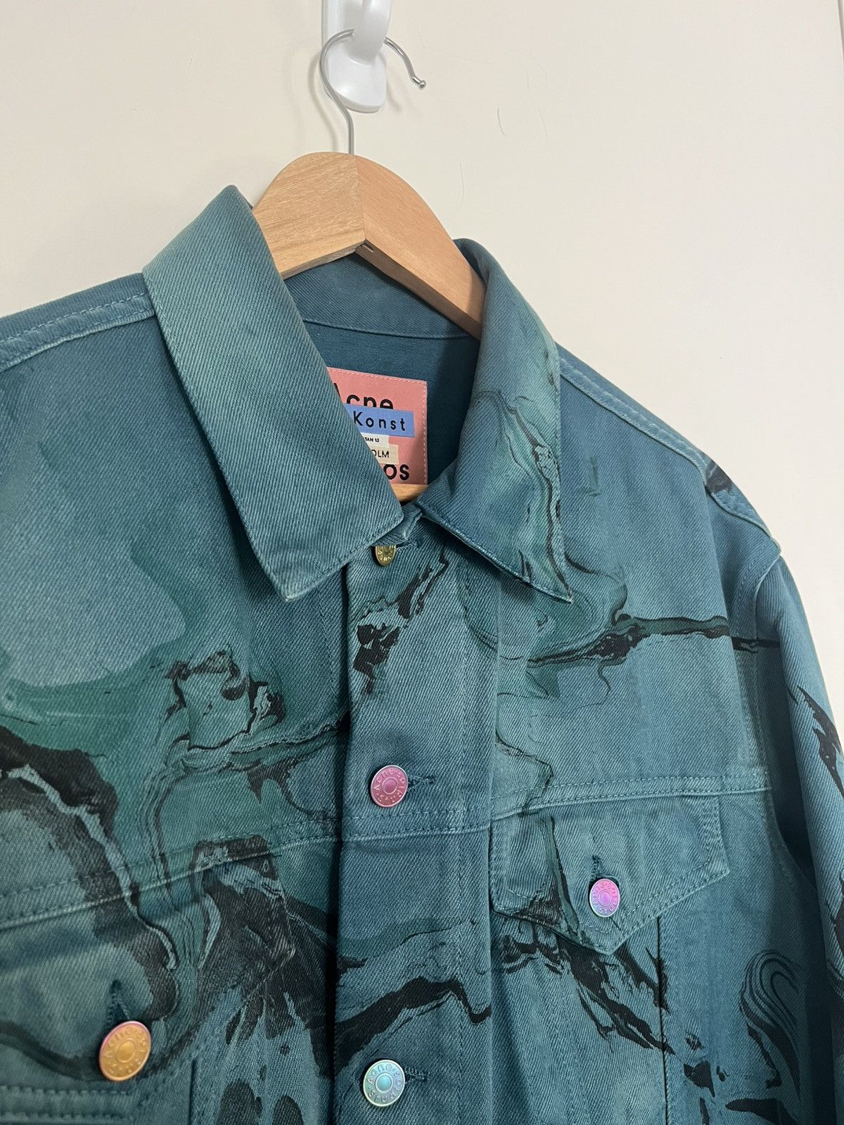 Acne Studios Rare Acne Studios Bla Konst 1998 Swirl Ocean Denim Jacket Size US M / EU 48-50 / 2 - 4 Thumbnail