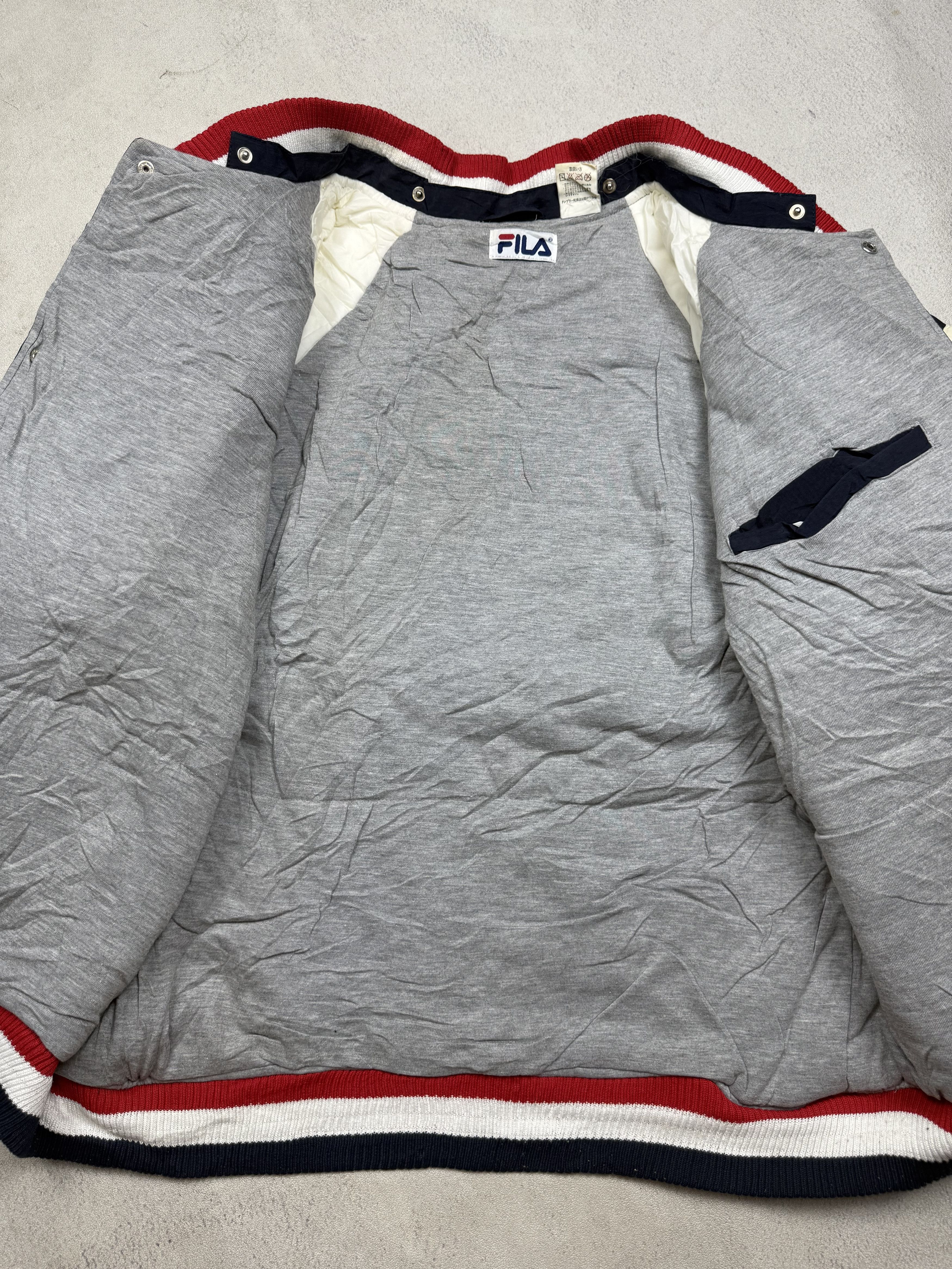 Fila Vintage 90s Fila Big Logo Varsity Jacket Size US L / EU 52-54 / 3 - 5 Thumbnail