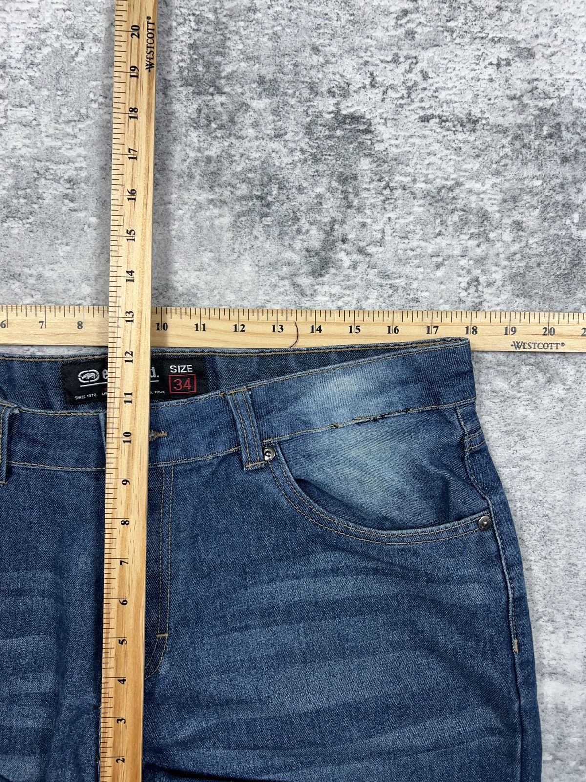 Ecko Unltd. × Southpole Y2K Ecko Unltd Faded Denim Shorts Jorts Size US 36 / EU 52 - 7 Thumbnail
