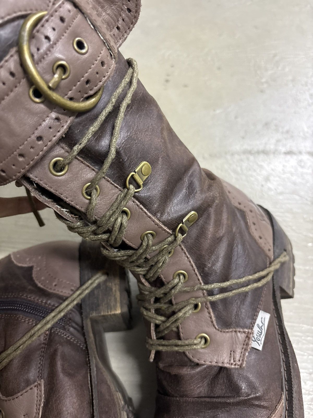 Alfredo Bannister Yosuke Dirk Bikkembergs style lace trough heel leather boots Size US 7.5 / EU 40-41 - 19 Thumbnail