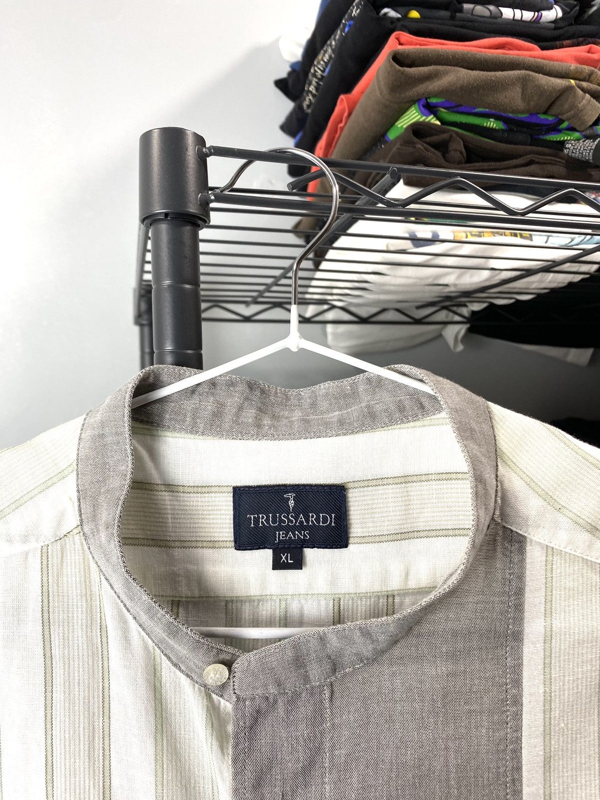 Trussardi Rare! Vintage Trussardi Jeans Linen Shirt Cotton Size US XL / EU 56 / 4 - 3 Thumbnail