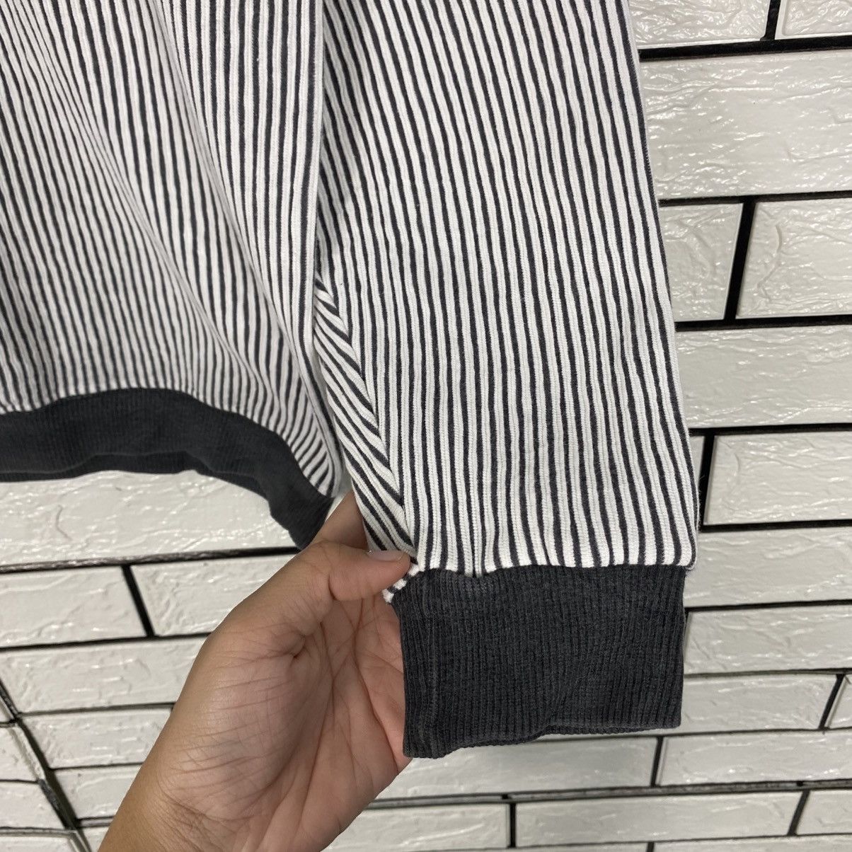 Japanese Brand Half Zipper Sweatshirt Striped Design Blonia Papa Cartoon Size US M / EU 48-50 / 2 - 11 Thumbnail