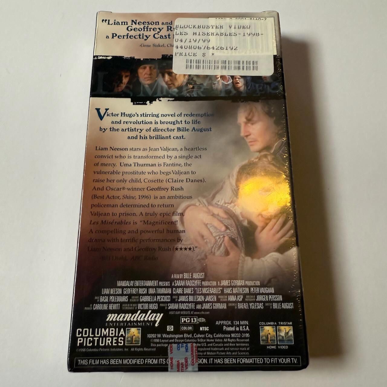Designer Les Misérables VHS Liam Neeson Uma Thurman BLOCKBUSTER Hype Size ONE SIZE - 2 Thumbnail