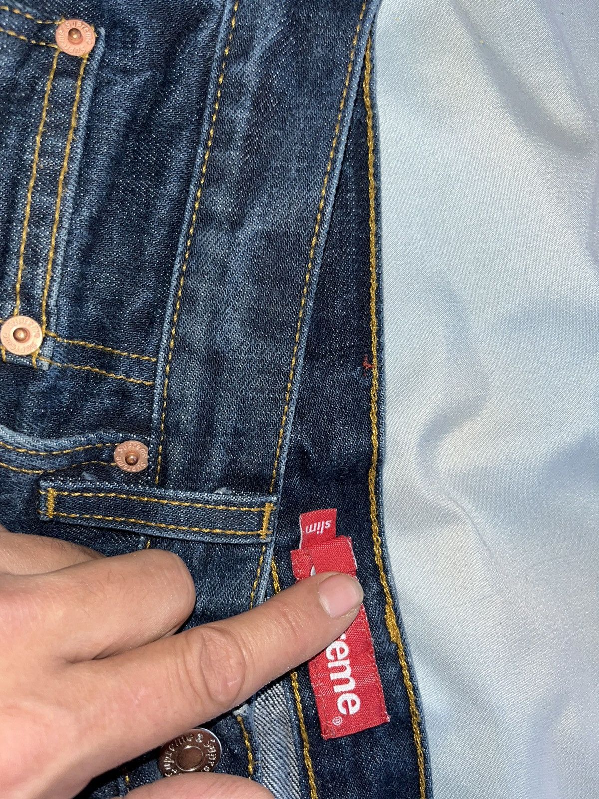 Supreme Supreme selvedge, slim jeans Size US 30 / EU 46 - 9 Thumbnail