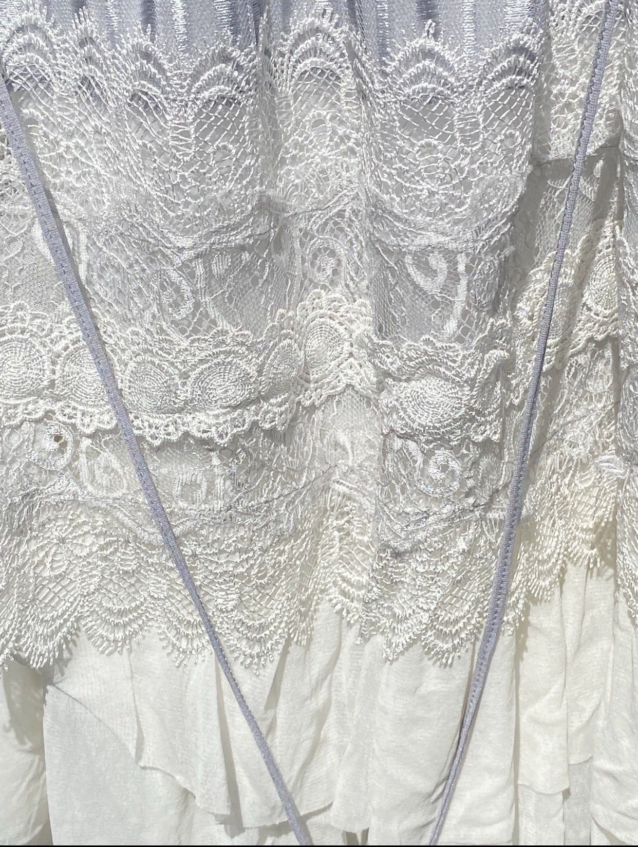 Ozzy Osbourne ozz on Rose Embroidery Lace Cake Dress Light Purple Silver Sheen Size ONE SIZE - 8 Thumbnail