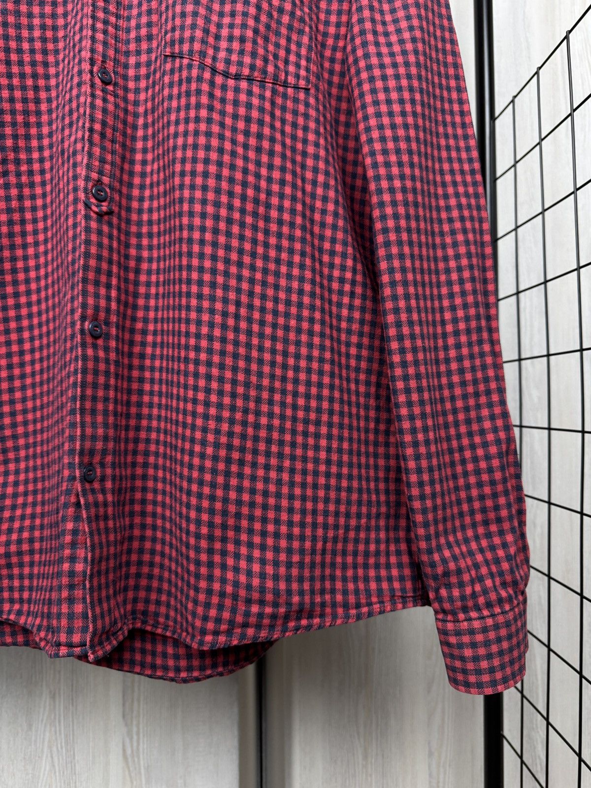 Designer Armedangels checkered plaid flannel long sleeve red shirt Size US XL / EU 56 / 4 - 3 Thumbnail