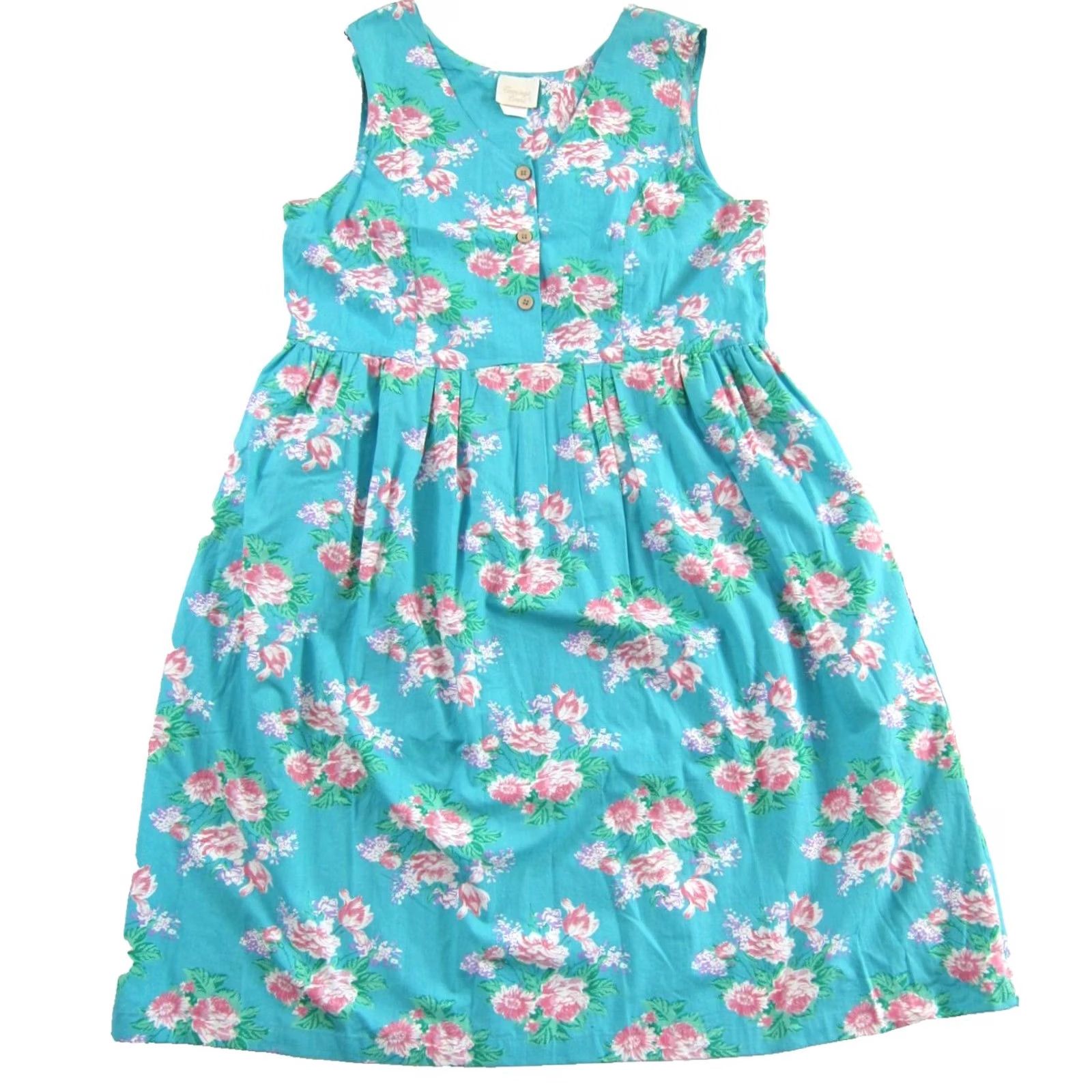 Vintage VTG Carriage Court Cotton Pink Floral Tank Sun Dress M Size M / US 6-8 / IT 42-44 - 2 Thumbnail