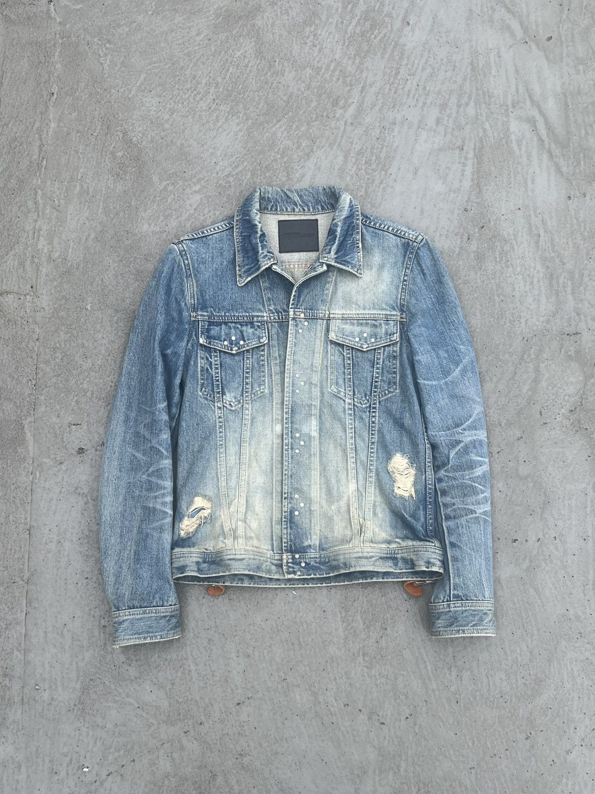 Isamu Katayama Backlash Isamu Katayama Backlash Leather Repair Denim Trucker Jacket Size US M / EU 48-50 / 2 - 1 Thumbnail