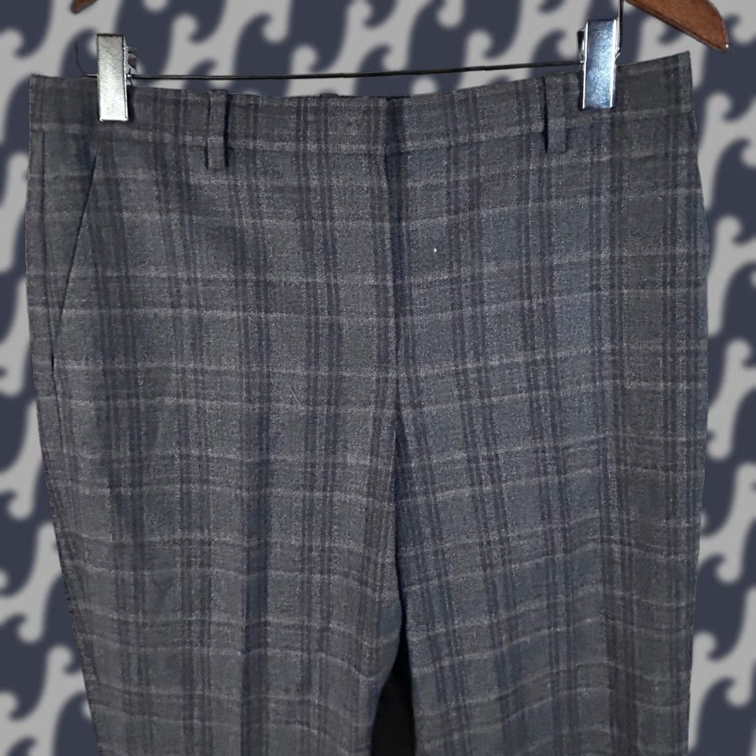 Theory VINTAGE? No — Theory Treeca 4 Griffin Plaid Wool Blend Tapered Ankle Pants Grey Brown Size 4 Size 27" / US 4 / IT 40 - 1 Thumbnail
