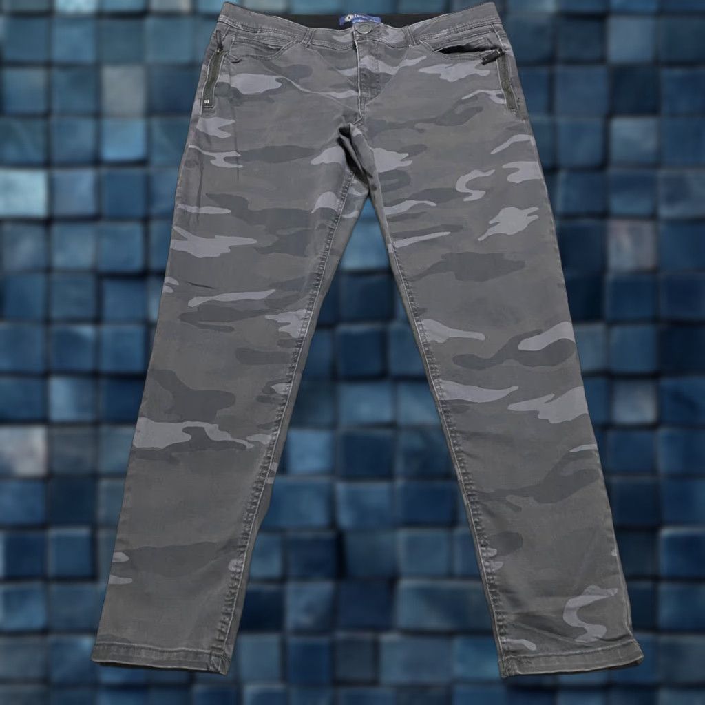 Vintage Democracy Jeans Gray Camouflage Skinny Mid Rise 14 Womens Regular Flex Waist 5-Pocket Stretch Denim Pants Ladies Size 36" / US 14 / IT 50 - 1 Thumbnail