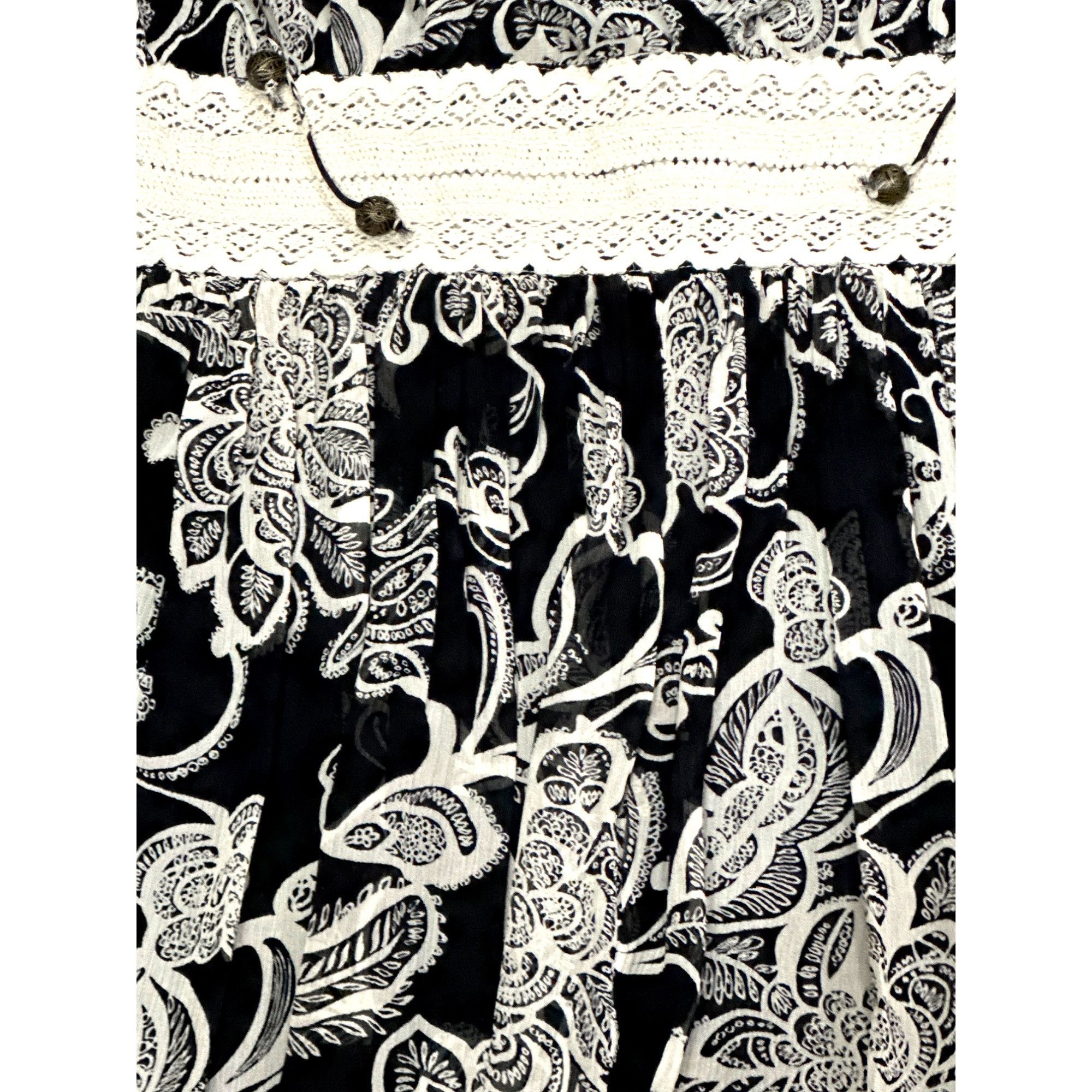 Oscar De La Renta Oscar de la Renta Size 6 Vintage Silk Dress Black White Lace Size M / US 6-8 / IT 42-44 - 9 Thumbnail