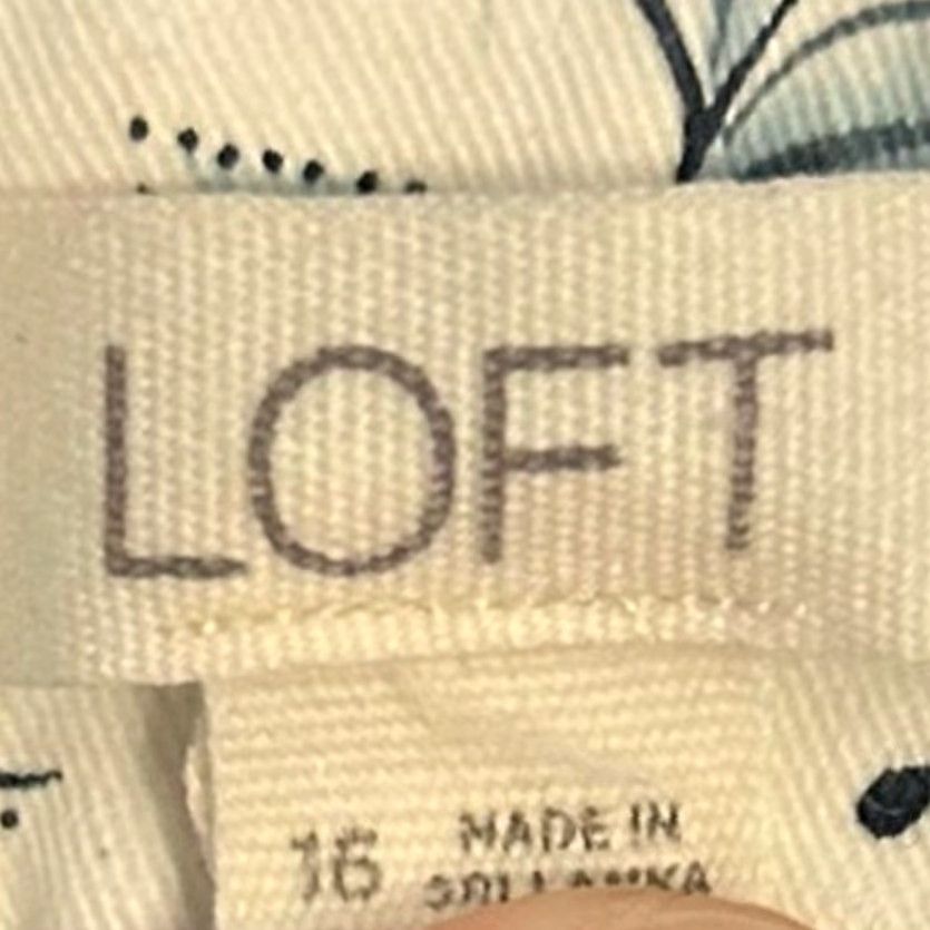 Ann Taylor LOFT Womens Pants White Multicolored Floral High Rise Ankle Stretch 16 Pants Moderate Casual Workwear Mens? Size 38" / US 16 / IT 52 - 5 Thumbnail