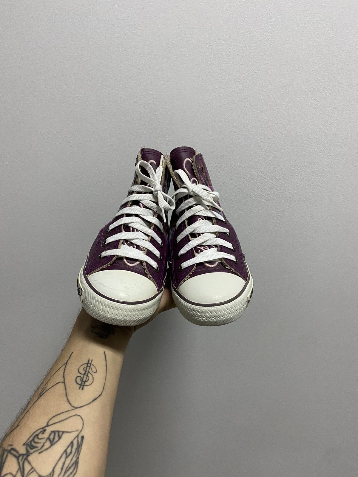Ed Hardy × Vintage Ed Hardy vintage hi Top Sneakers print logo girl mermaid 🧜‍♀️ Size US 7 / IT 37 - 4 Thumbnail