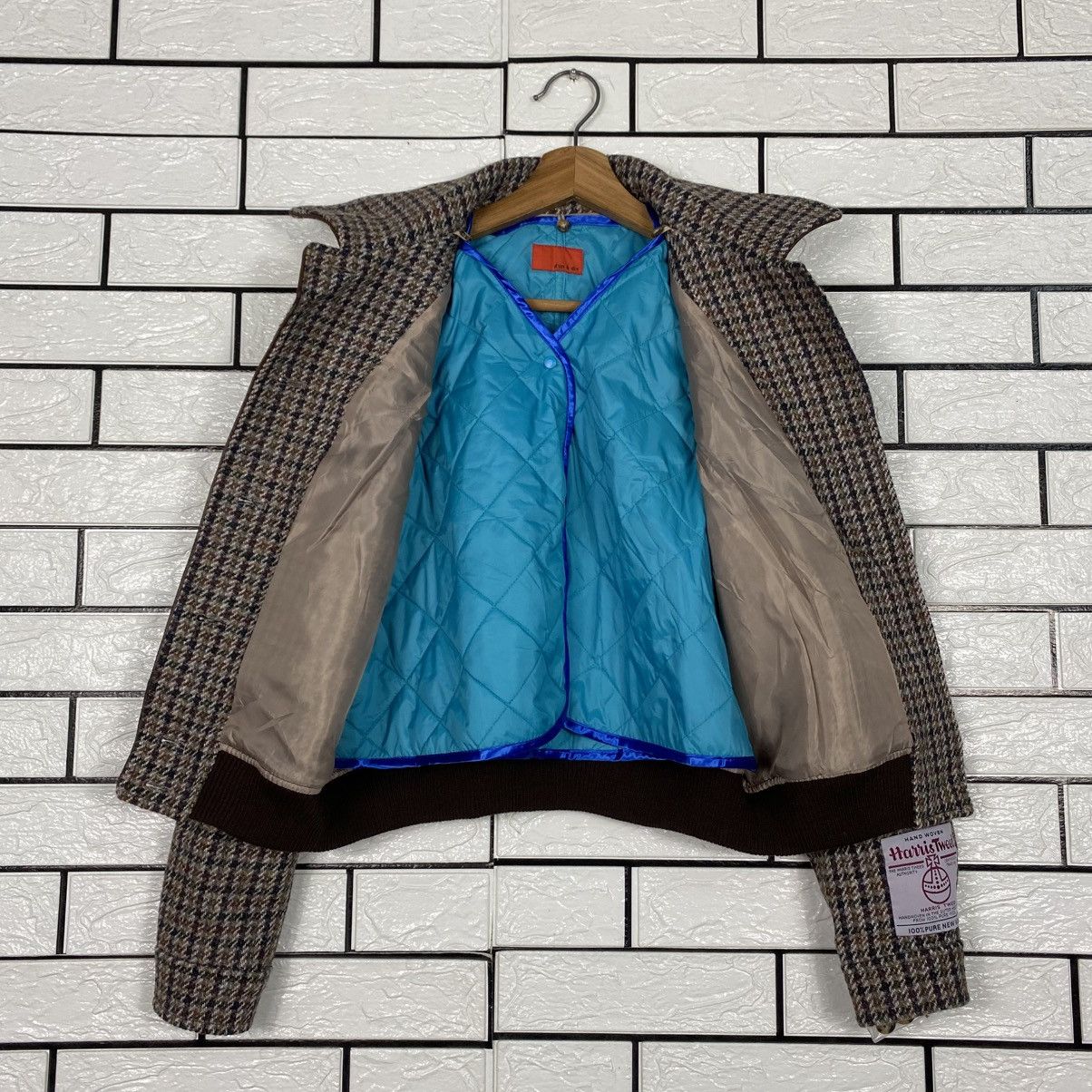 Harris Tweed 📌Vintage Wool Bomber Jacket Harris Tweed Tartan Design Size US M / EU 48-50 / 2 - 12 Thumbnail