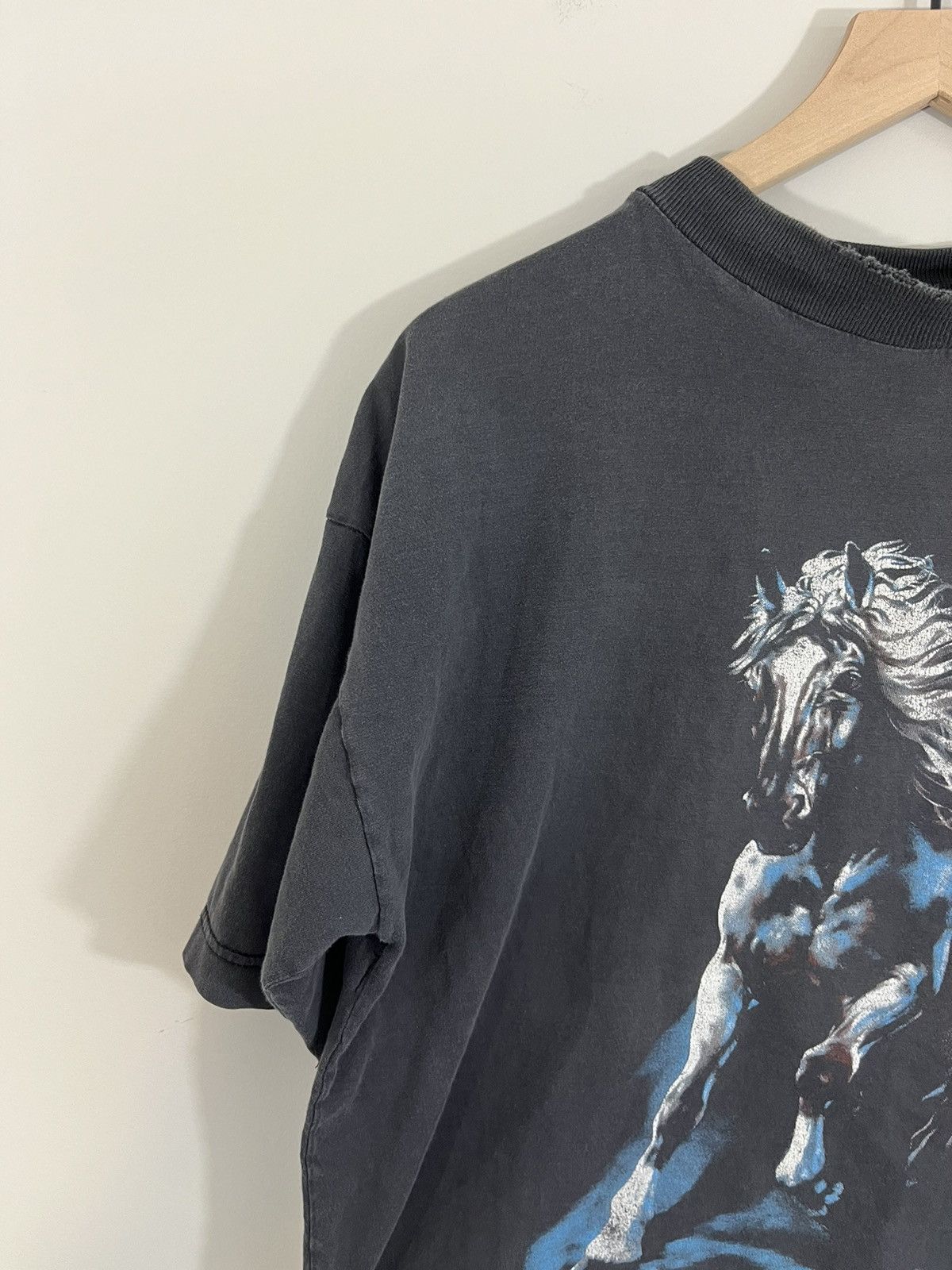 Vintage Sun Faded Thrashed Wild And Free Cropped Horse Tee Size US XL / EU 56 / 4 - 6 Thumbnail