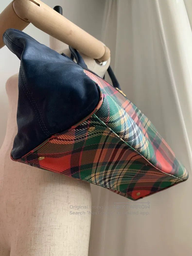 Vivienne Westwood Vivienne Westwood size os Blue Plaid Saturn Leather Tote Ba Size ONE SIZE - 7 Thumbnail