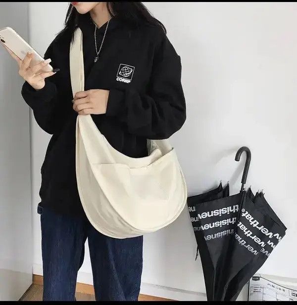 Japanese Brand Large Capacity Nylon Hobos/Crossbody Bags Unisex Size ONE SIZE - 3 Thumbnail