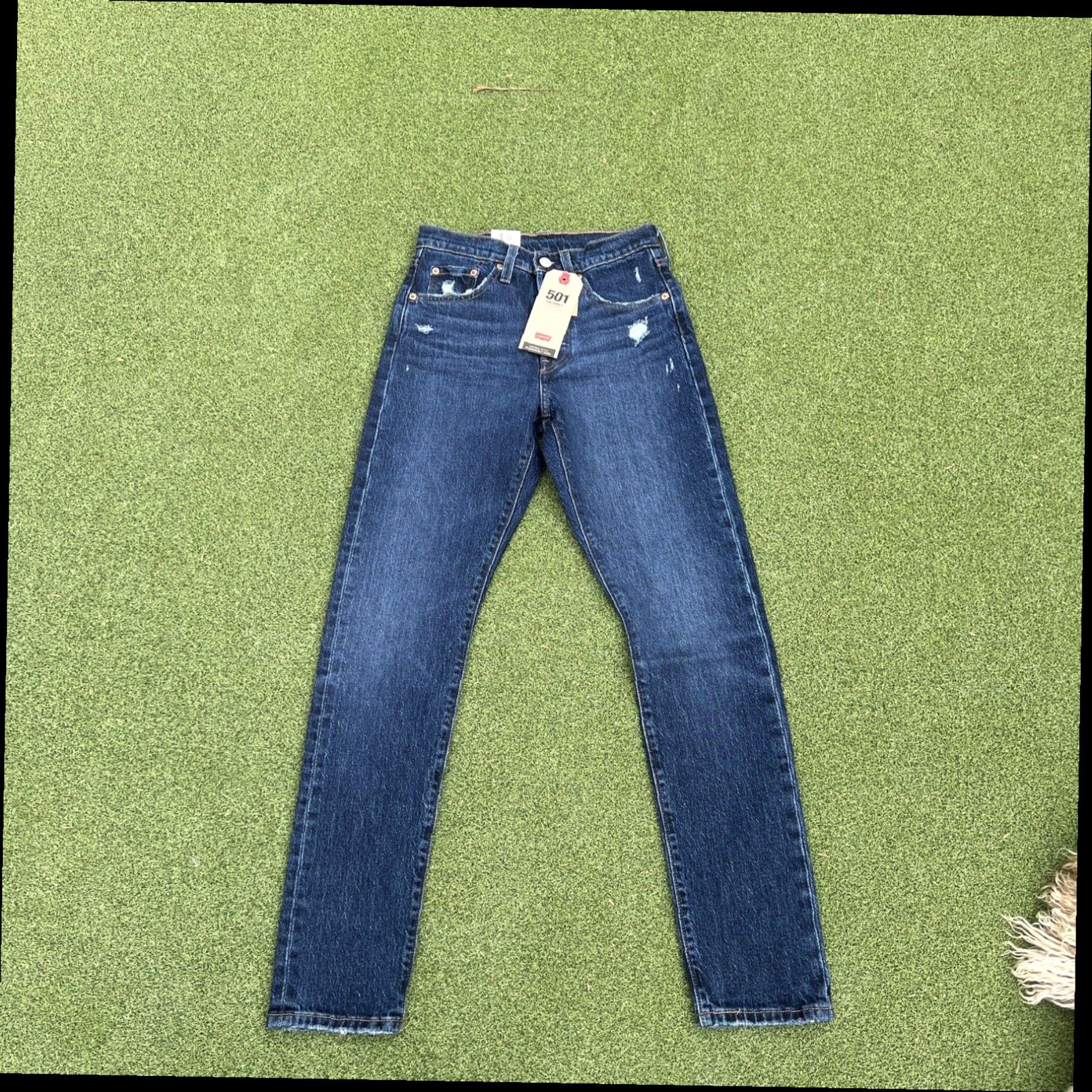 Levi's Levi Strauss & Co. Women's Light Wash High Rise 501 Skinny Jeans Size 24X30 Size 42" / US 20 - 5 Thumbnail