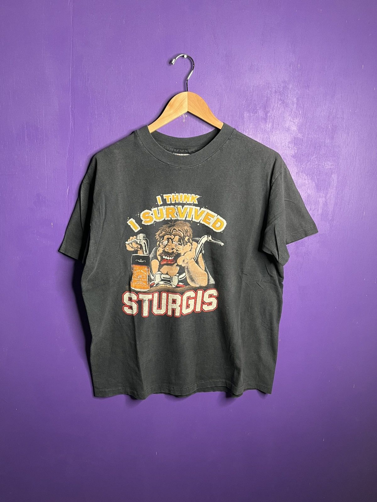 Vintage 1989 I think I survived sturgis t-shirt