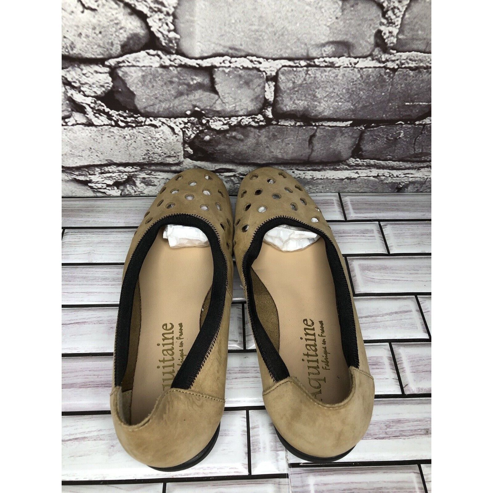 Other Aquitaine Brown Leather Perforated Ballet Flats Round Toe Sh Size US 9 / IT 39 - 5 Thumbnail