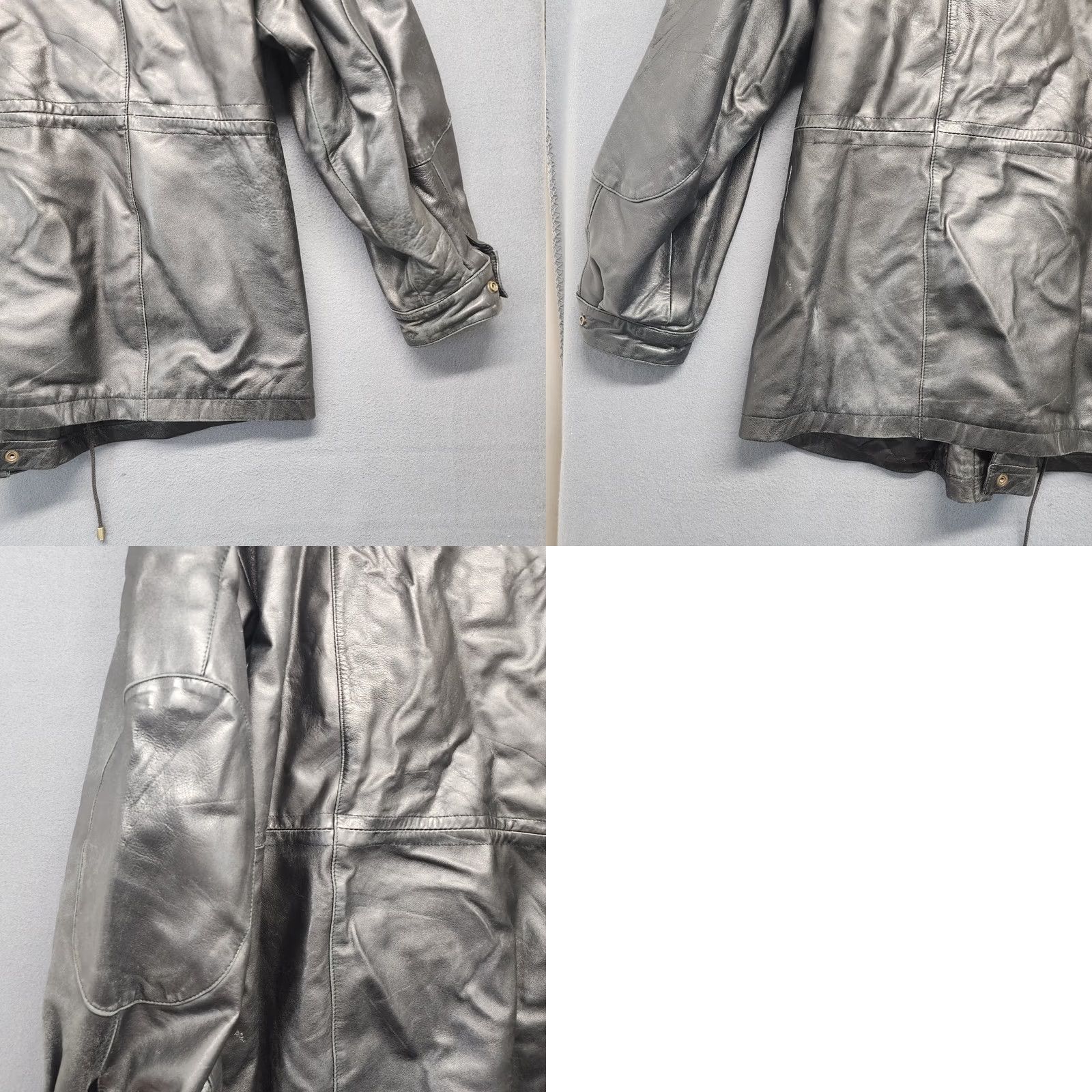 Vintage VINTAGE Wilsons Leather Coat Mens XL Black Distressed Pockets Winter Quilted Lining Overcoat Zip Mens Size US XL / EU 56 / 4 - 11 Thumbnail