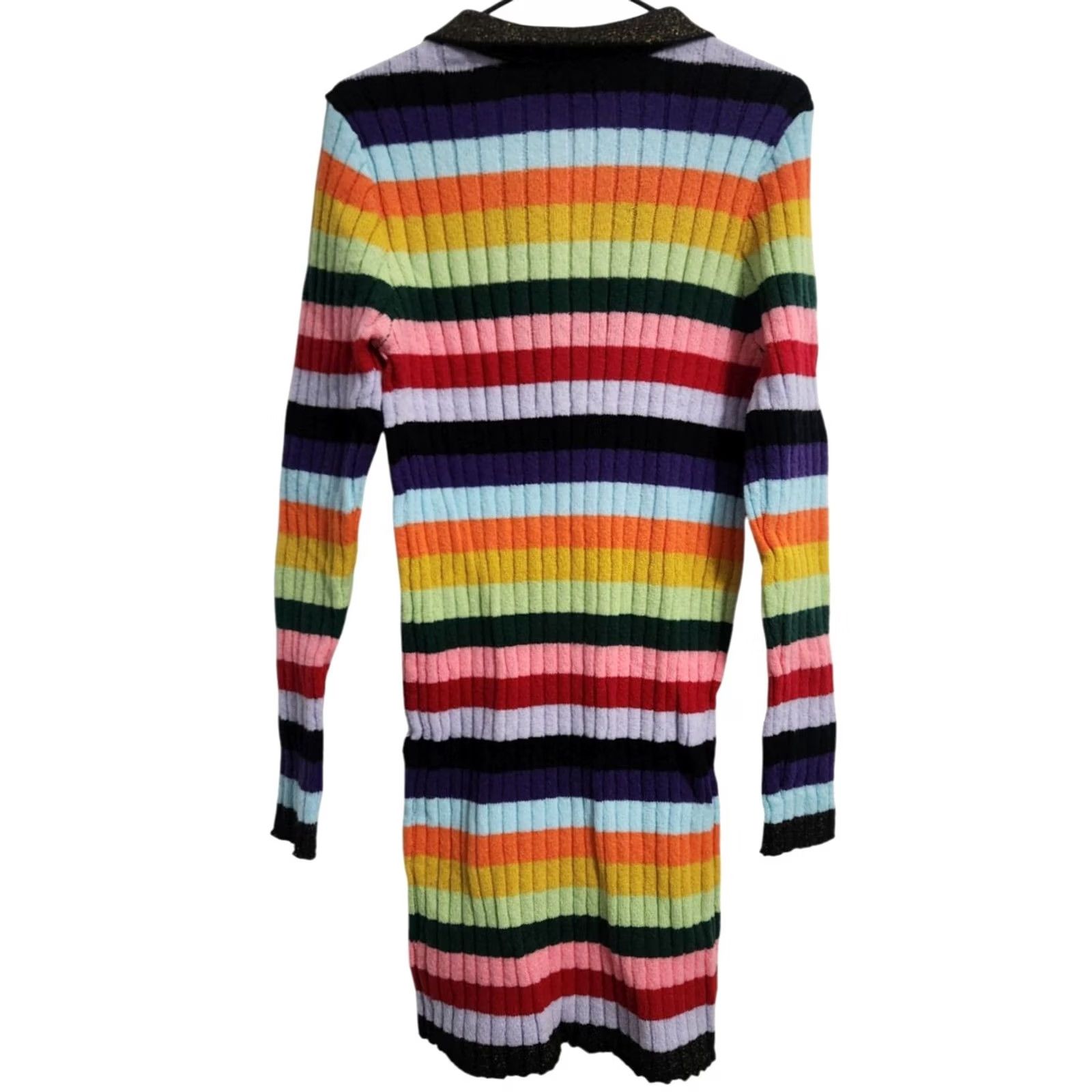Steve Madden Steve Madden Womens L Sweater Dress Multicolor Knit Long Sleeve V-Neck Size L / US 10 / IT 46 - 2 Thumbnail
