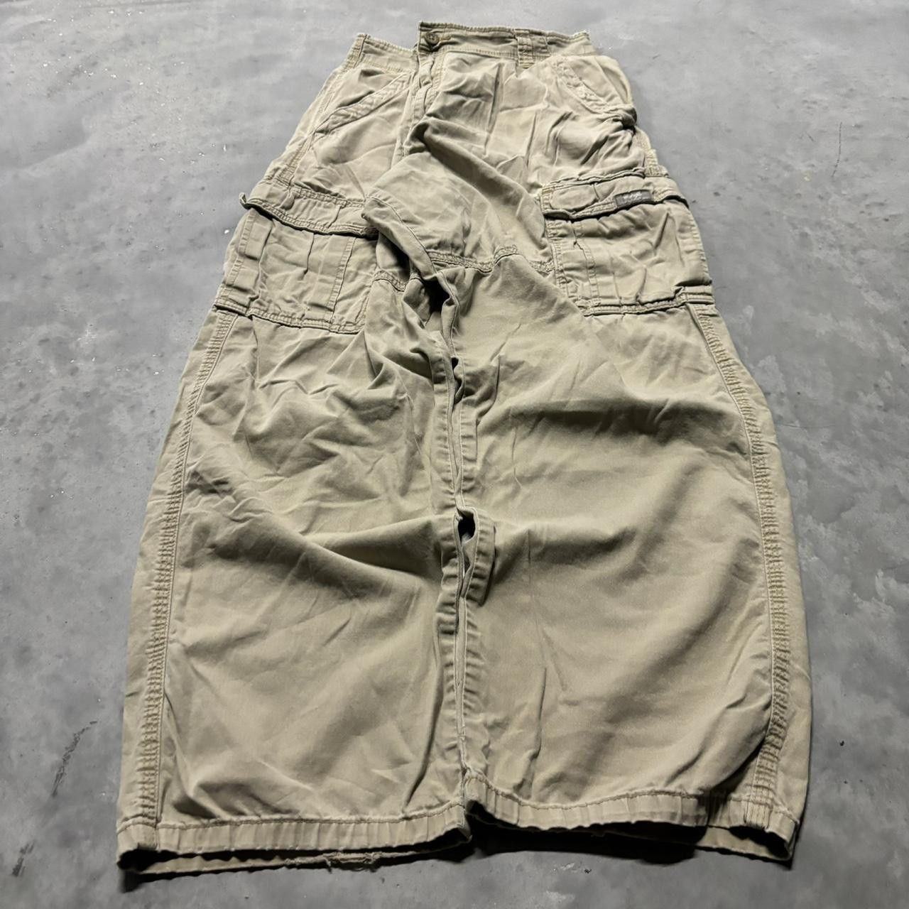 Japanese Brand × Vintage Crazy Vintage Y2K/2000s Baggy Khaki Skater Style Cargo Pants! Size US 36 / EU 52 - 3 Thumbnail