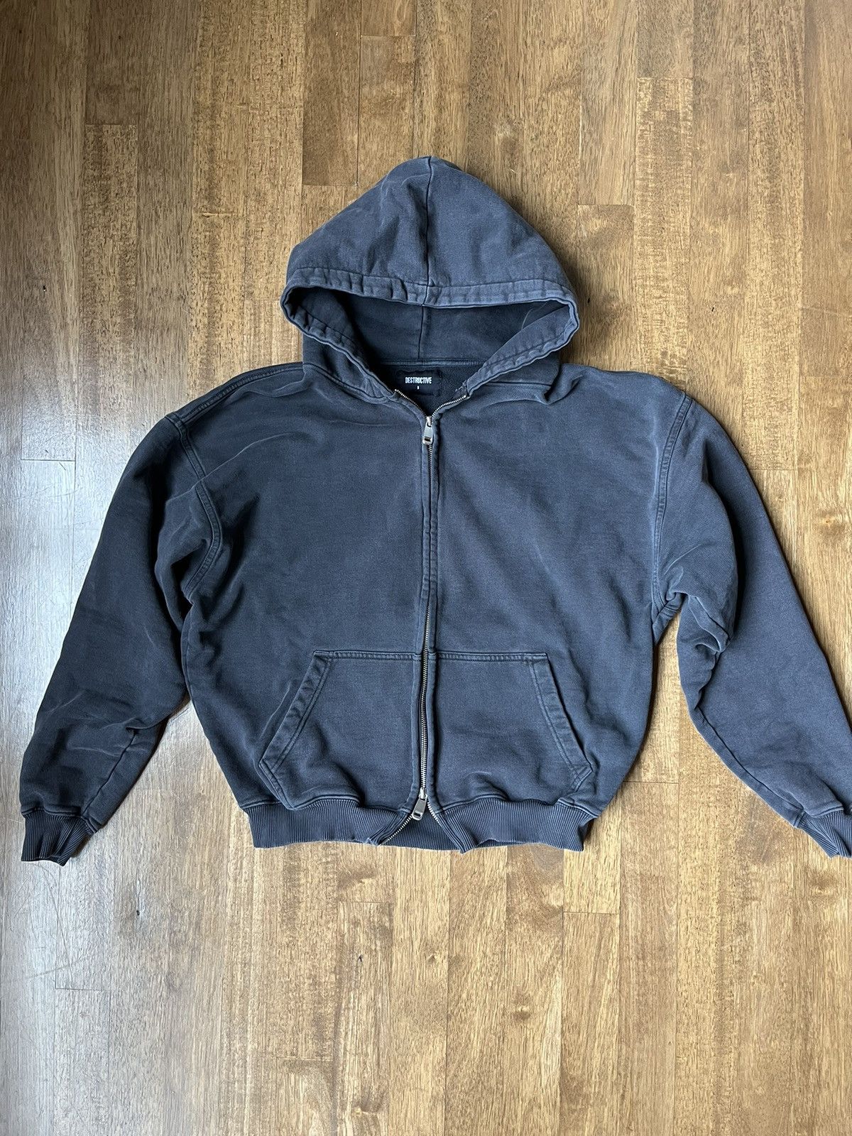 DSRCV DSRCV Destructive Vintage Black Heavyweight Zip Hoodie | Grailed