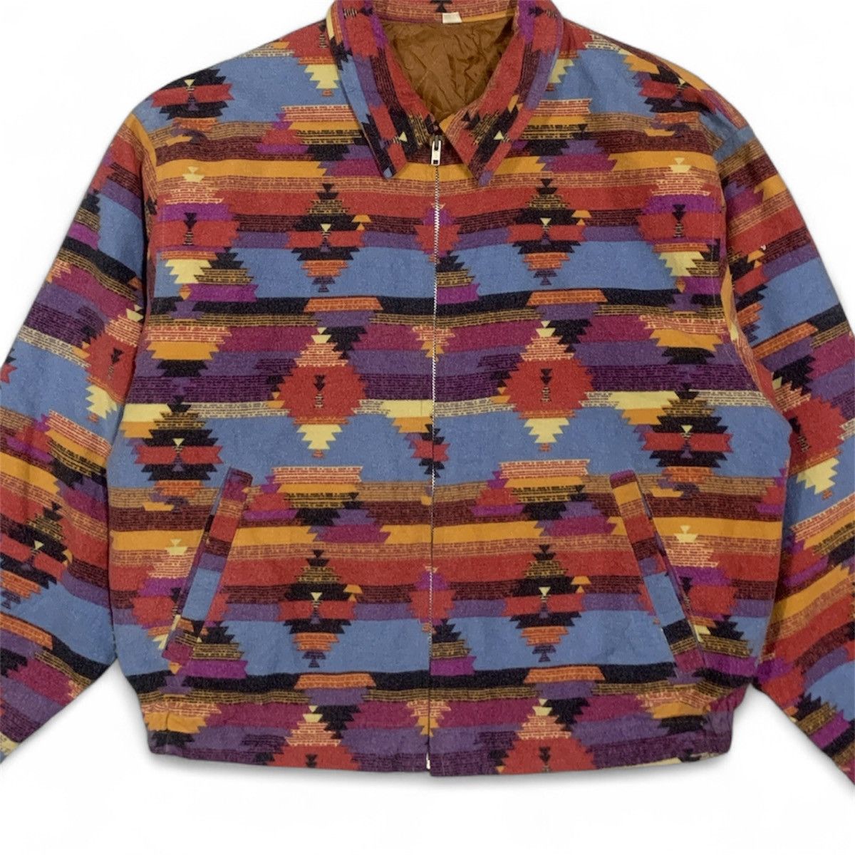 Japanese Brand Vtg Southwestern Aztec Print Quilted Blanket acket Size US M / EU 48-50 / 2 - 3 Thumbnail
