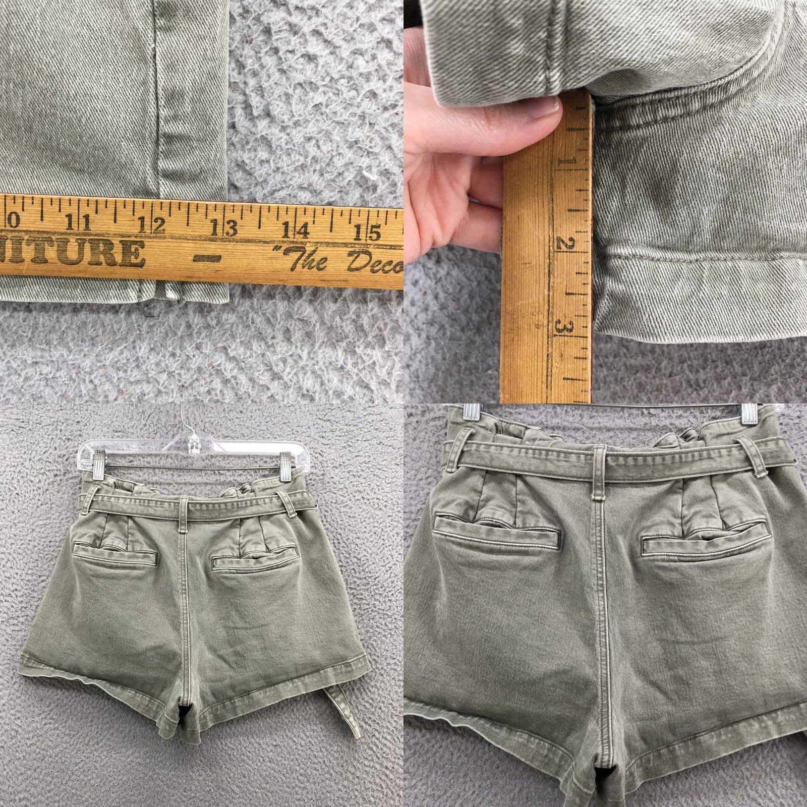 American Eagle Outfitters American Eagle Outfitters Mom Short Womens 6 Green Belted Zip Fly Denim 27X3 3 Inseam Regular Rise Front Pleated Belted 5-Pocket Women Pants Shorts尺 Size 28" / US 6 / IT 42 - 8 Thumbnail