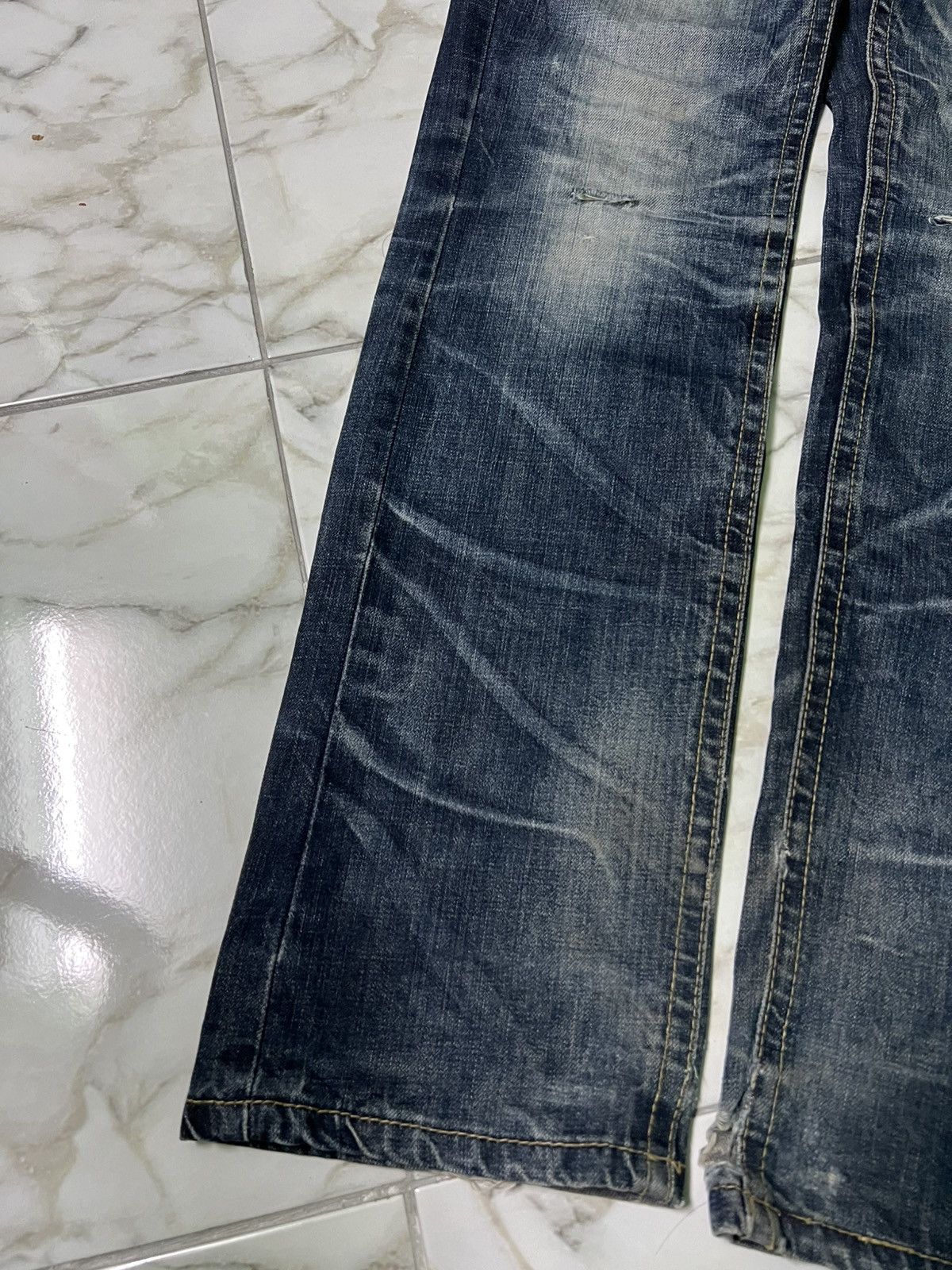 Beauty Beast × If Six Was Nine × Japanese Brand 💥Rare💥Lolita Concert Club Punk Washed Distress Jeans Size US 33 - 3 Thumbnail