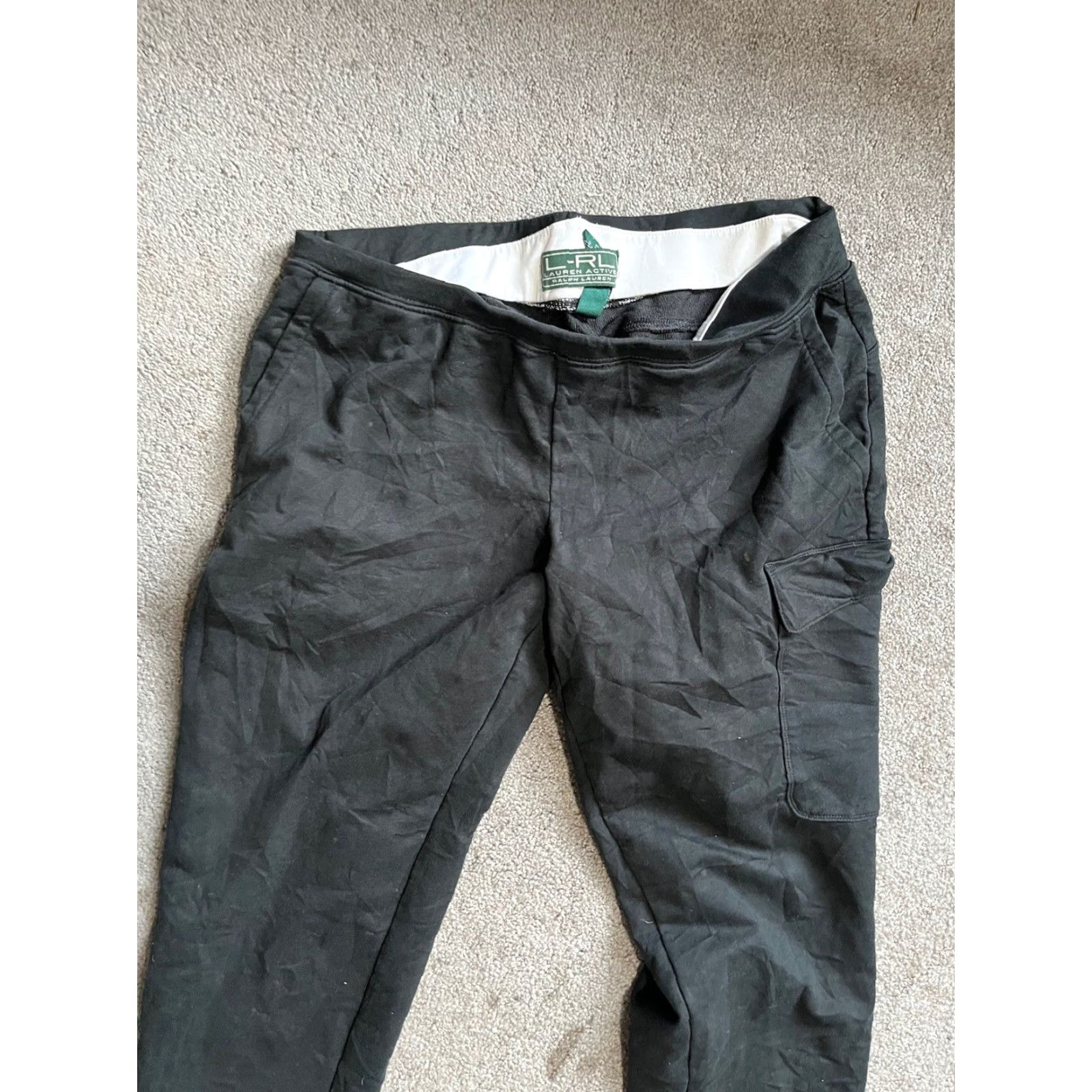 Ralph Lauren VINTAGE Lauren Ralph Lauren Cargo Pants Black S Adult Women Cotton Blend Pockets Zipper Ankle Zip Stretch Size 28" / US 6 / IT 42 - 2 Thumbnail