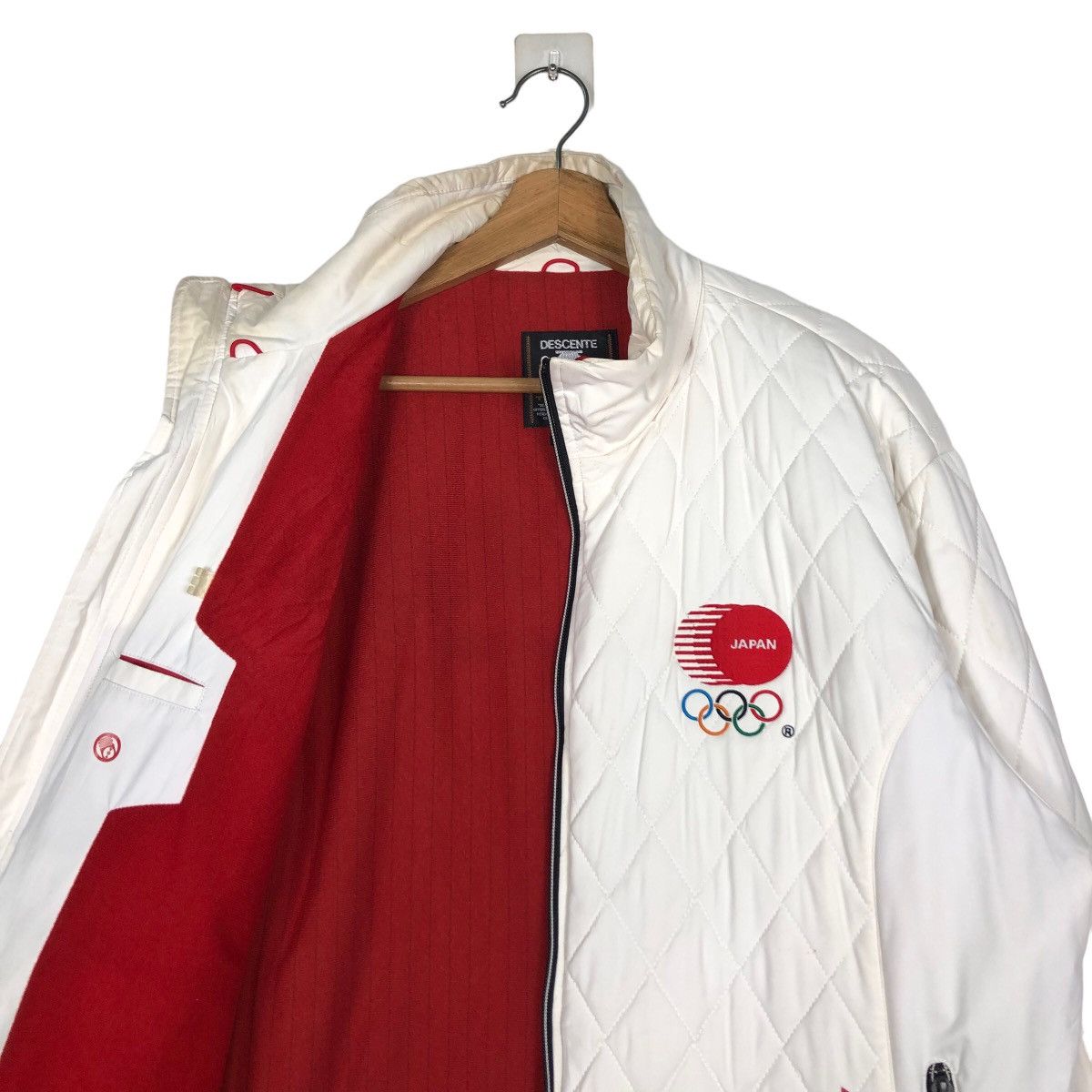 Descente 🔥Vintage Biker Jacket Olympic Japan Quilted Zipper Big Logo Size US L / EU 52-54 / 3 - 12 Thumbnail