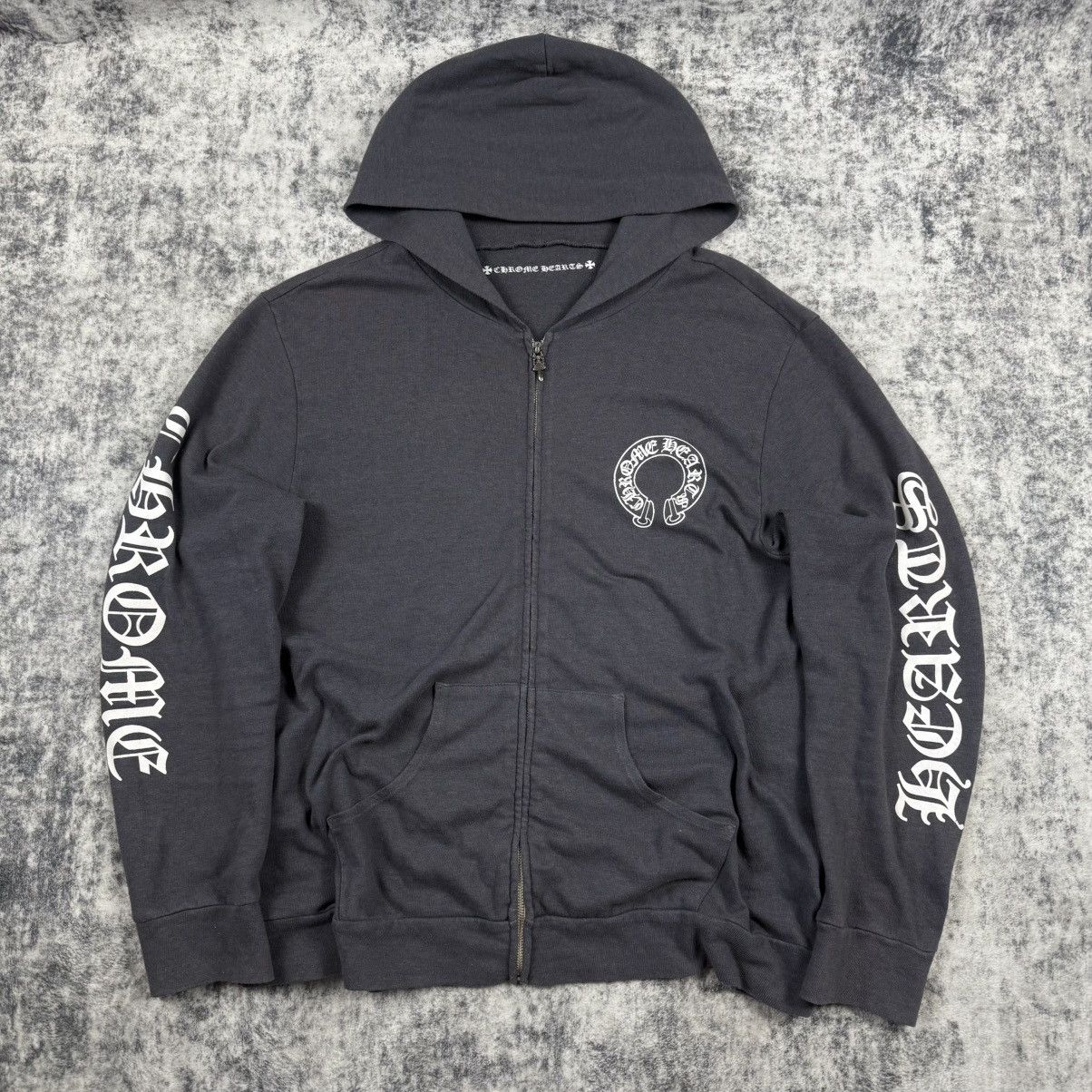 Chrome Hearts Chrome Hearts Vintage Horseshoe ‘Grey’ Zip Hoodie Size US L / EU 52-54 / 3 - 1 Thumbnail