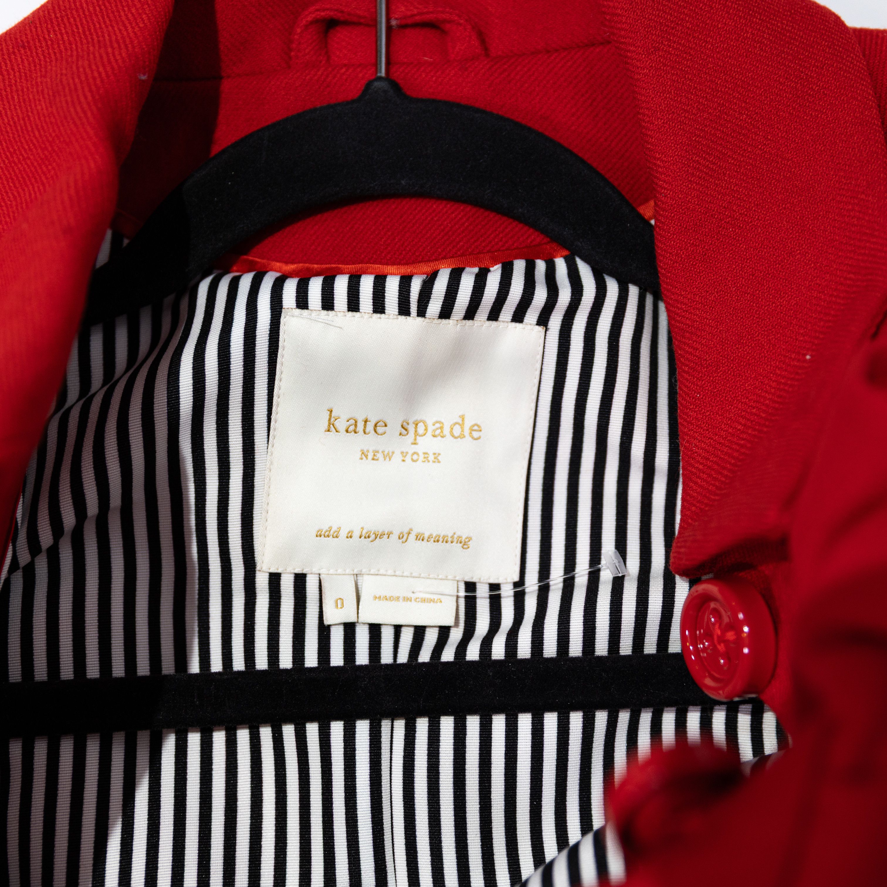 Kate Spade Kate Spade Red Wool Ruffle Button Front Size XS / US 0-2 / IT 36-38 - 3 Thumbnail