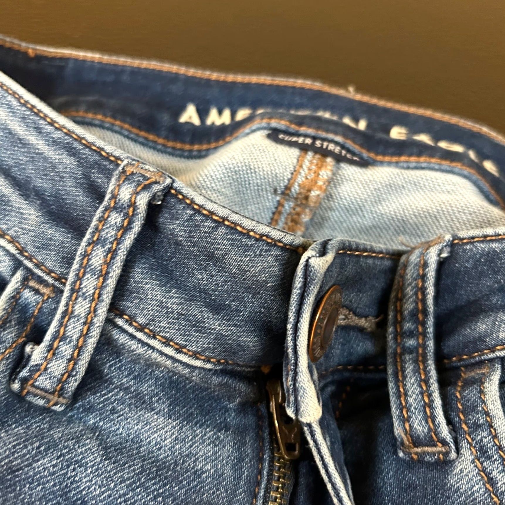 Vintage American Eagle Denim Jeggings Jeans Distressed Dark Wash Stretch Womens 2 26x27" Jeans Blue Slim Pockets Zipper Button 90s? Size 26" / US 2 / IT 38 - 6 Thumbnail