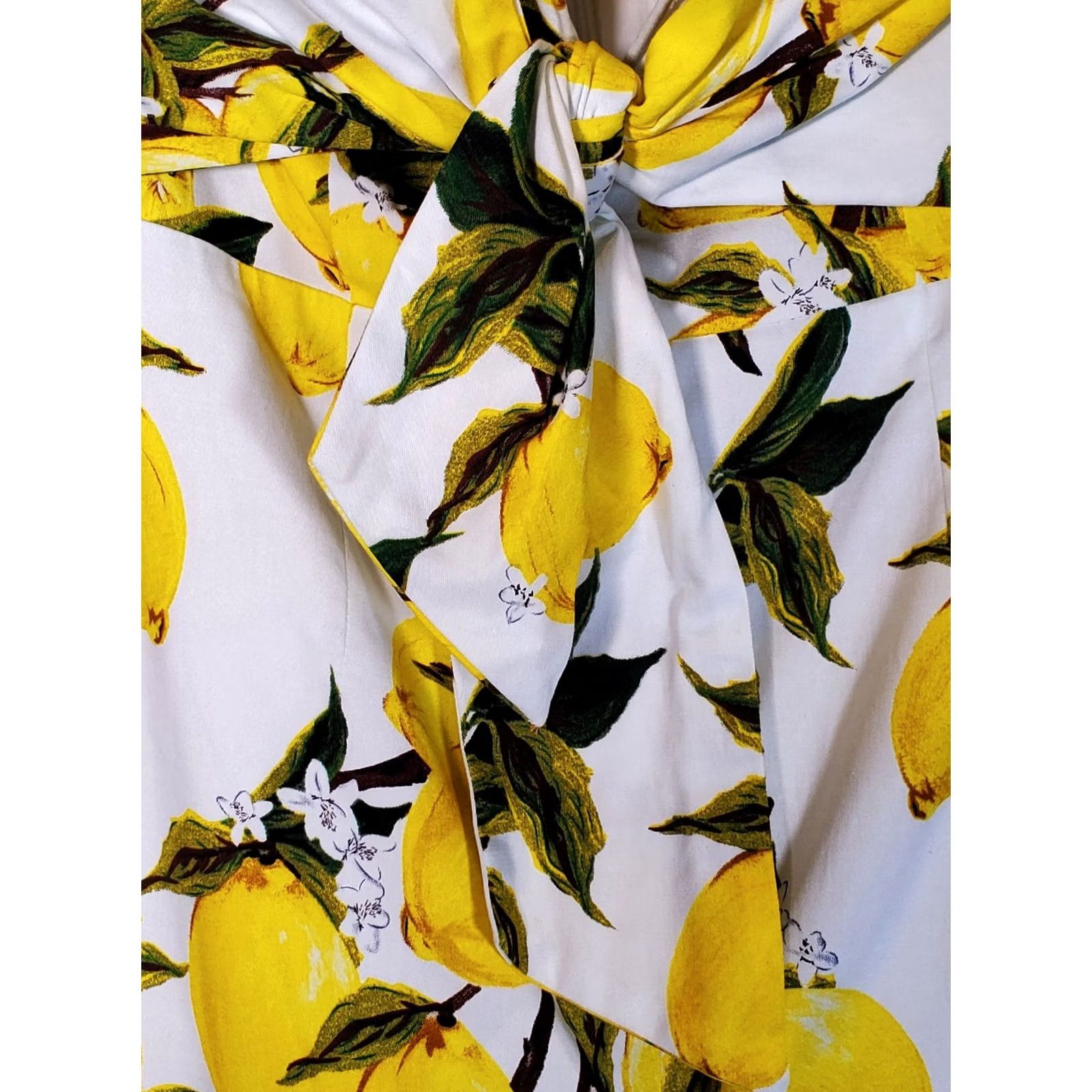 English Laundry English Factory Lemon Print Tie Strapless Jumpsuit White S Womens Tankless? Size 28" / US 6 / IT 42 - 6 Thumbnail