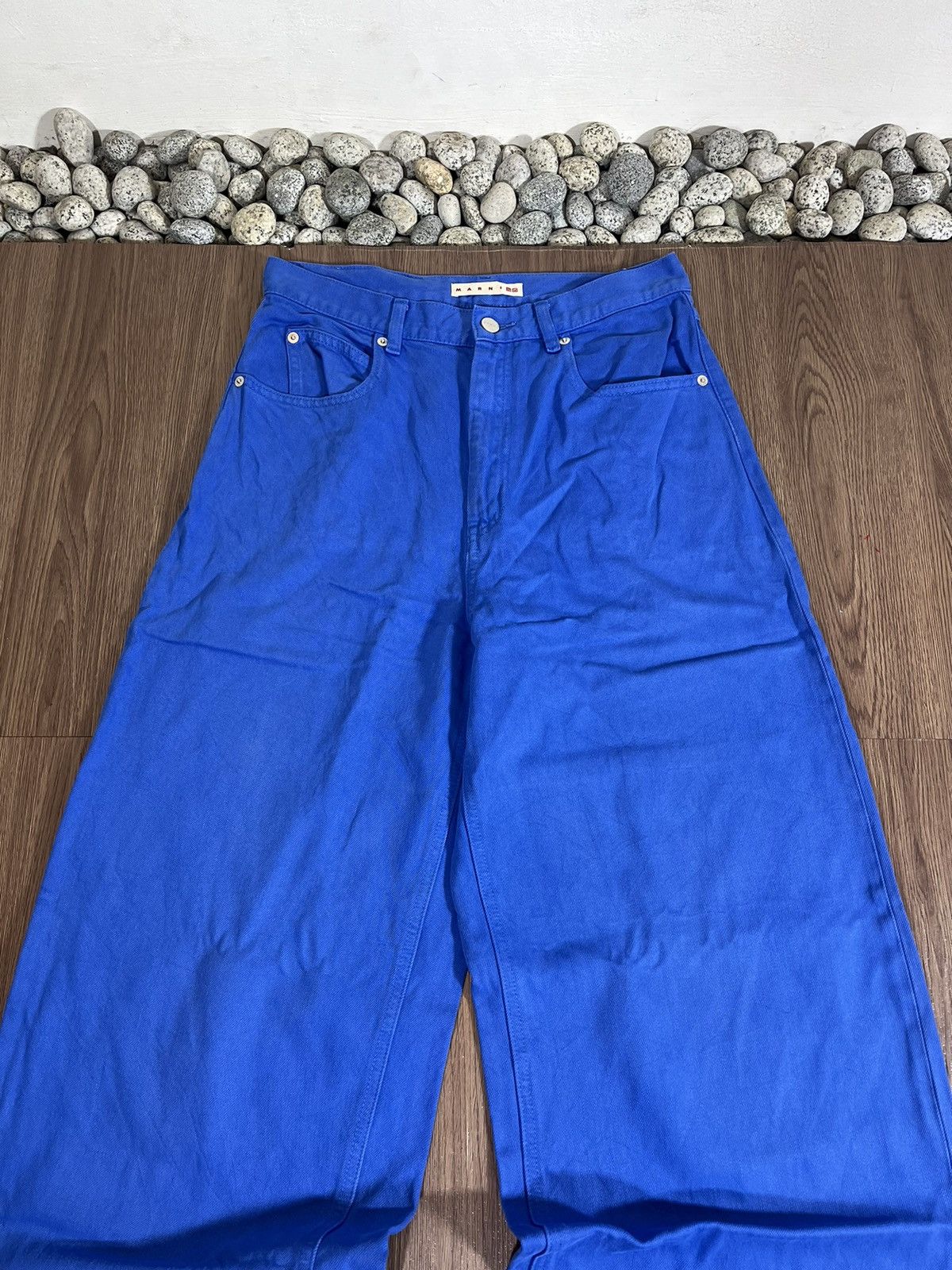 Marni × Uniqlo Uniqlo x Marni Highwaist Electric Blue Baggy Jeans Size US 29 - 3 Thumbnail