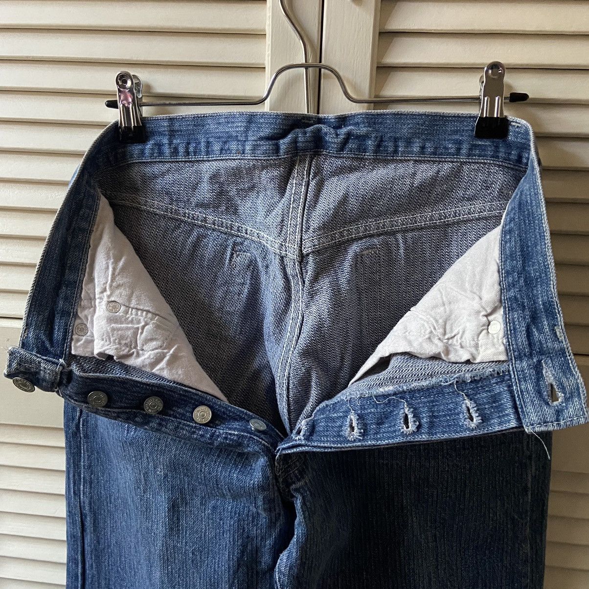 Levi's × Vintage RARE Vintage 80’s Levi’s 501 Herringbone Blue Denim Jeans Size US 29 - 5 Thumbnail